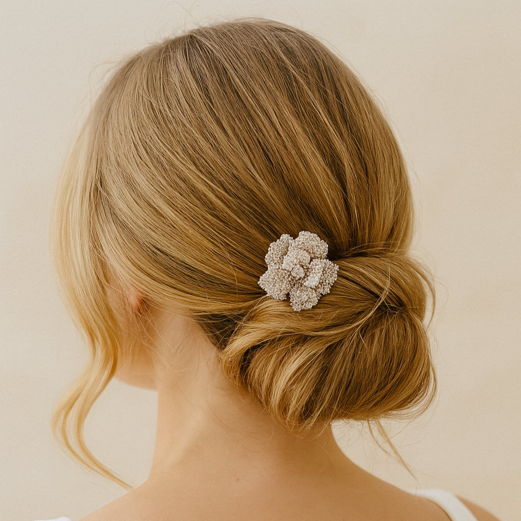 fermaglio grande sposa fiore swarovski