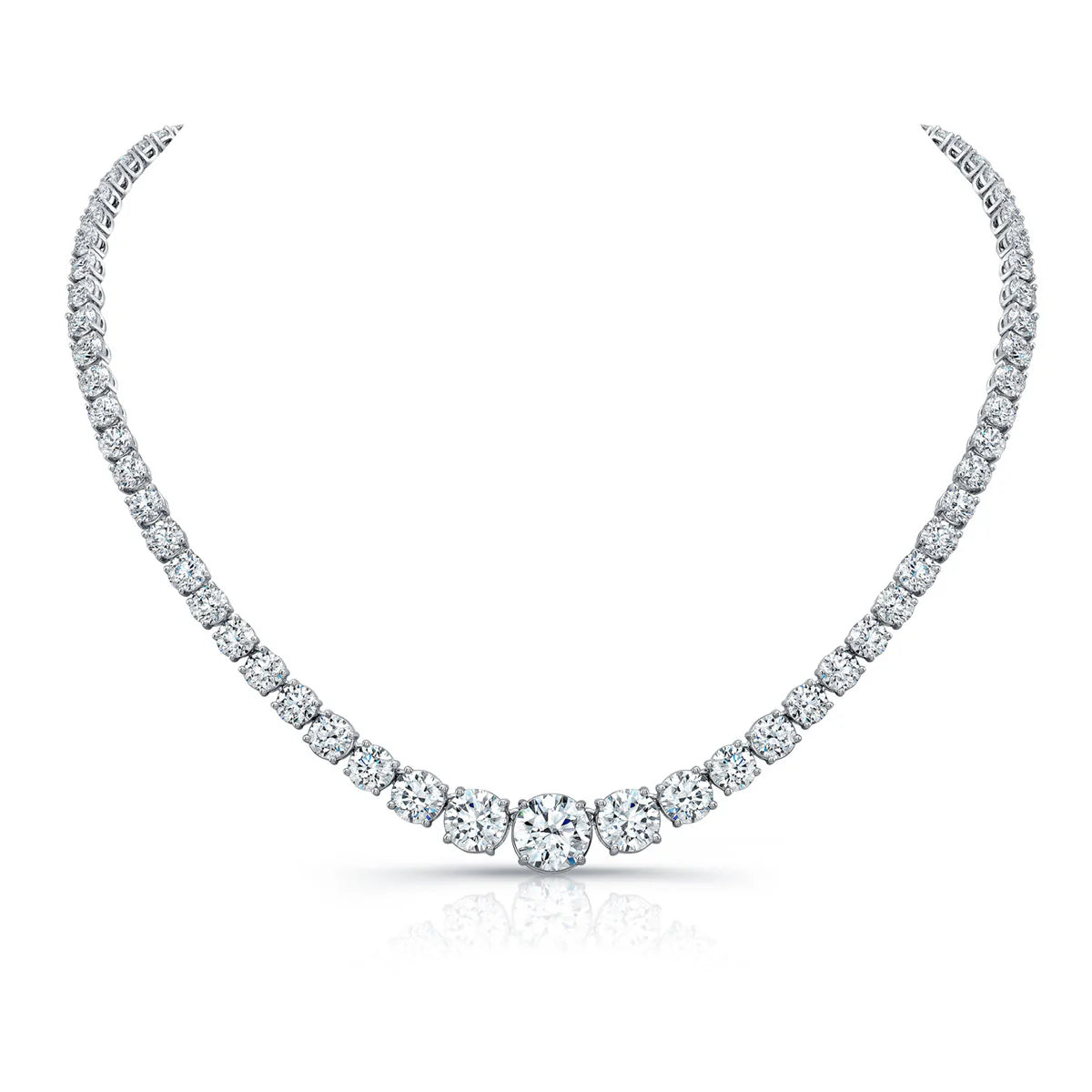 graduated diamond tennis necklace