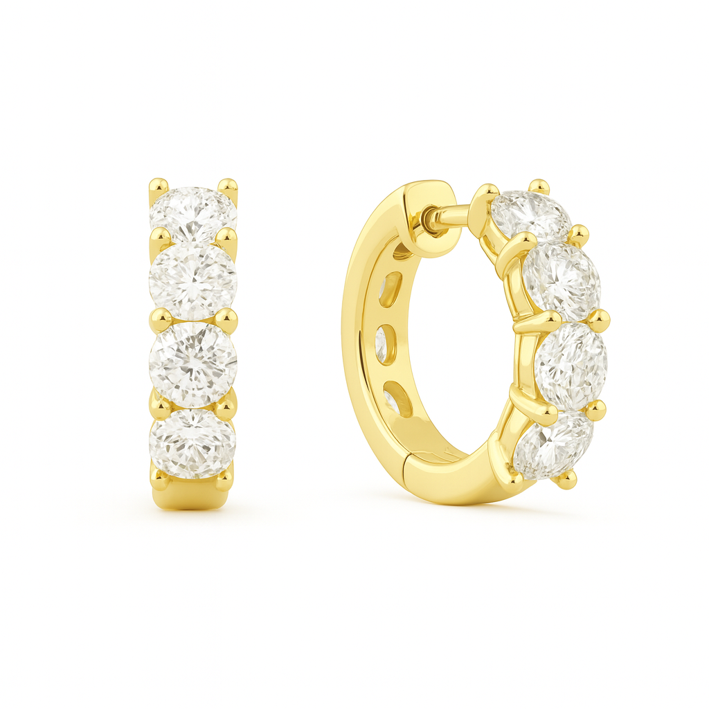 gold diamond huggies