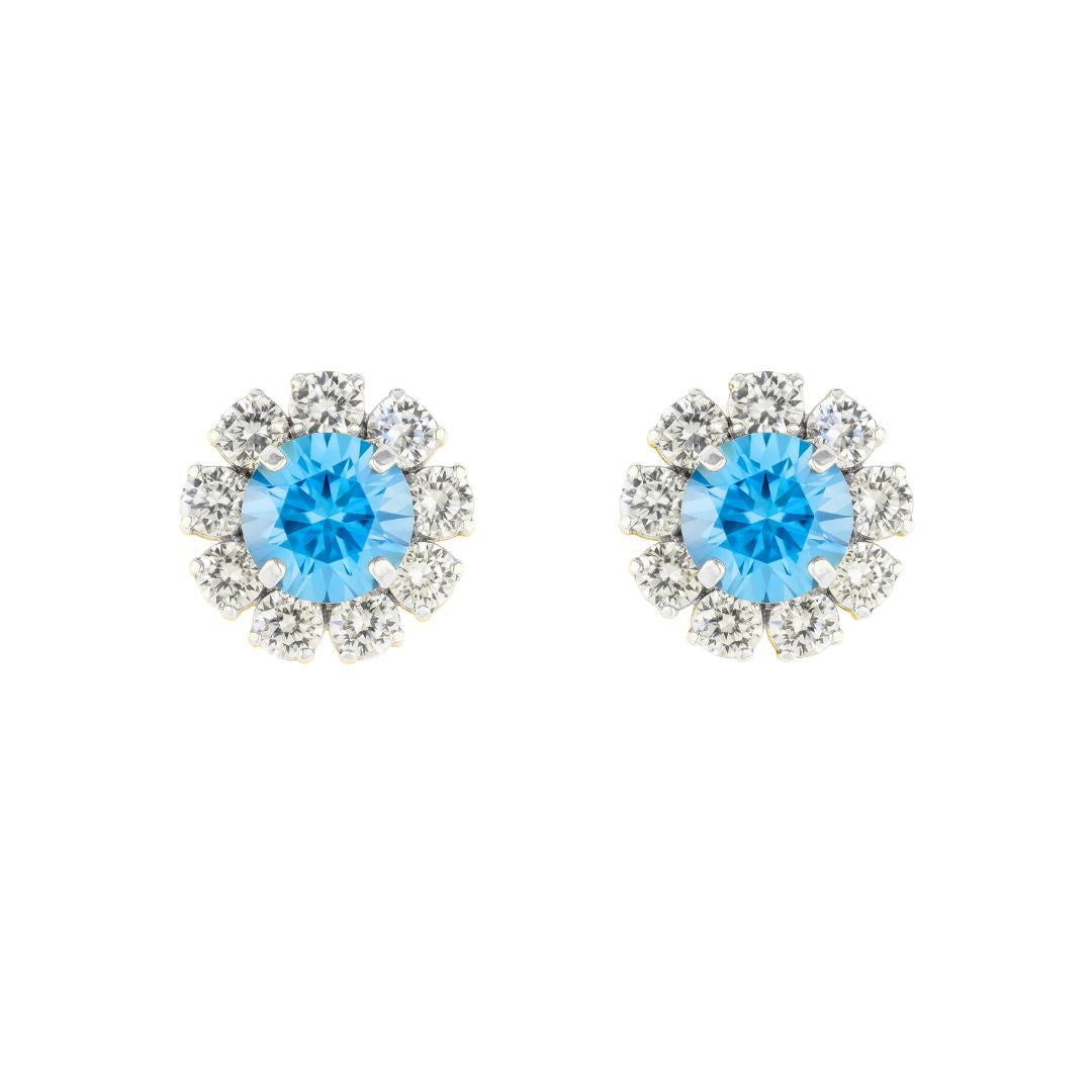 orecchini argento con swarovski centrale celeste