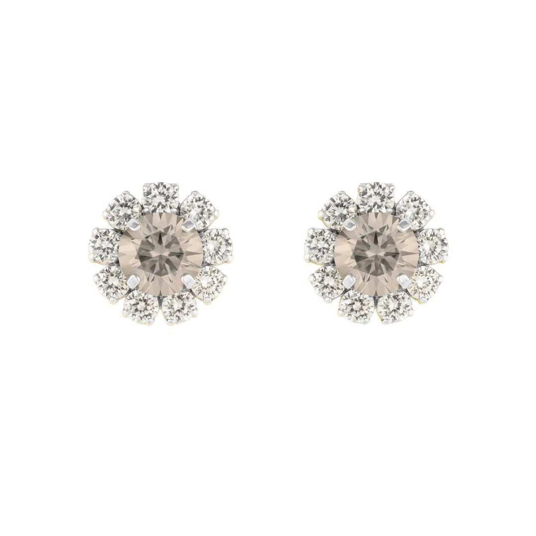 orecchini argento con swarovski centrale grigio