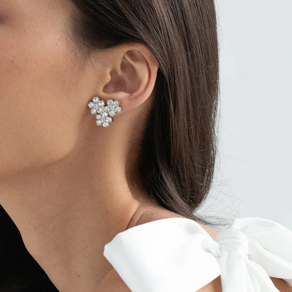 orecchini sposa fiori swarovski a lobo