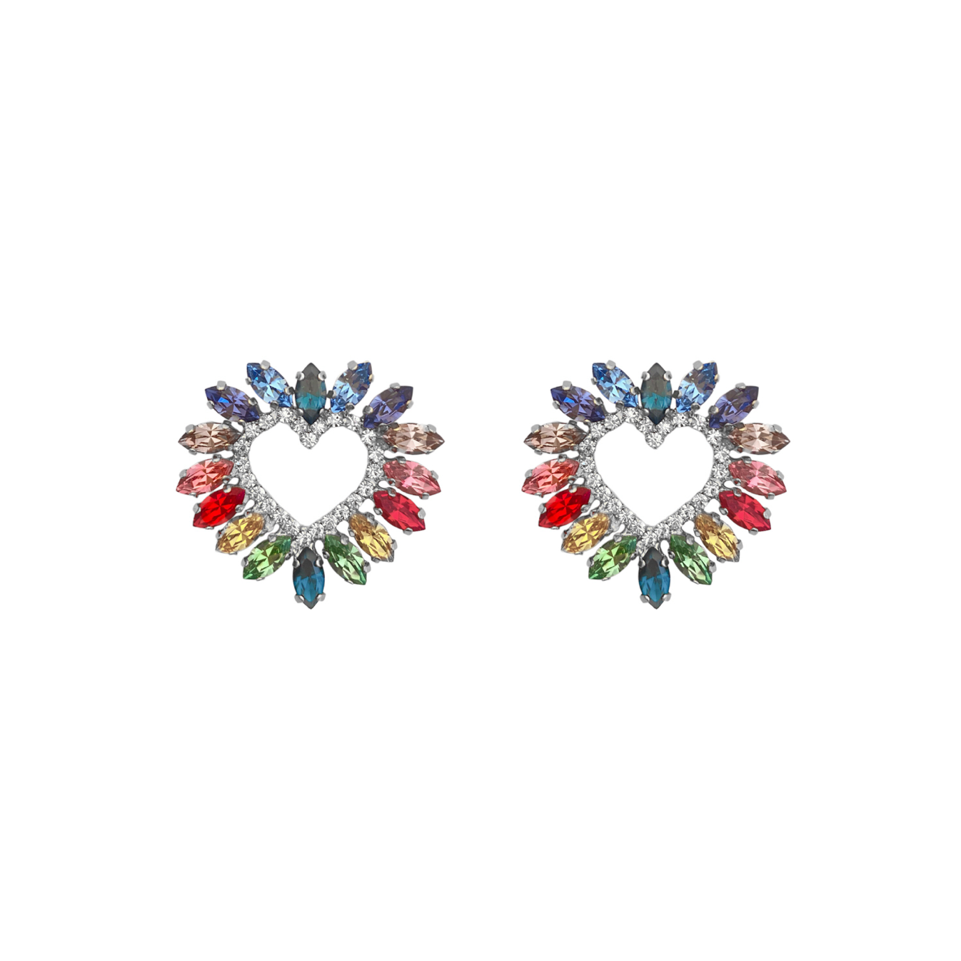 orecchini LGBT cuore con swarovski arcobaleno