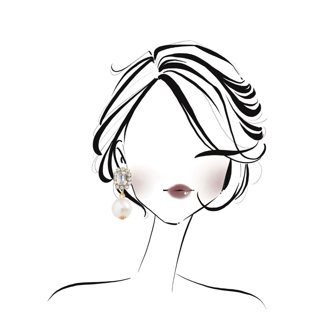 orecchini con perle facial shape