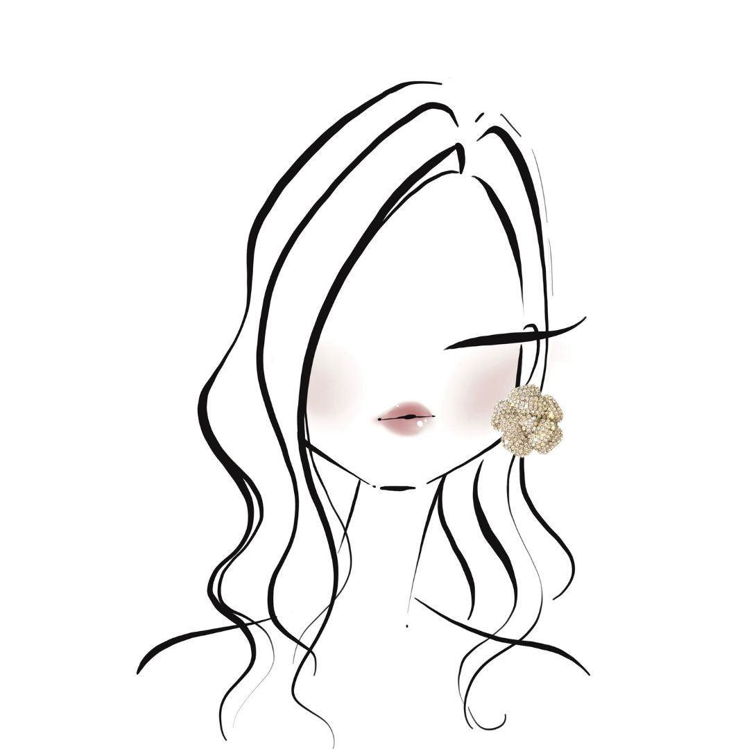 orecchini camelia per viso triangolo