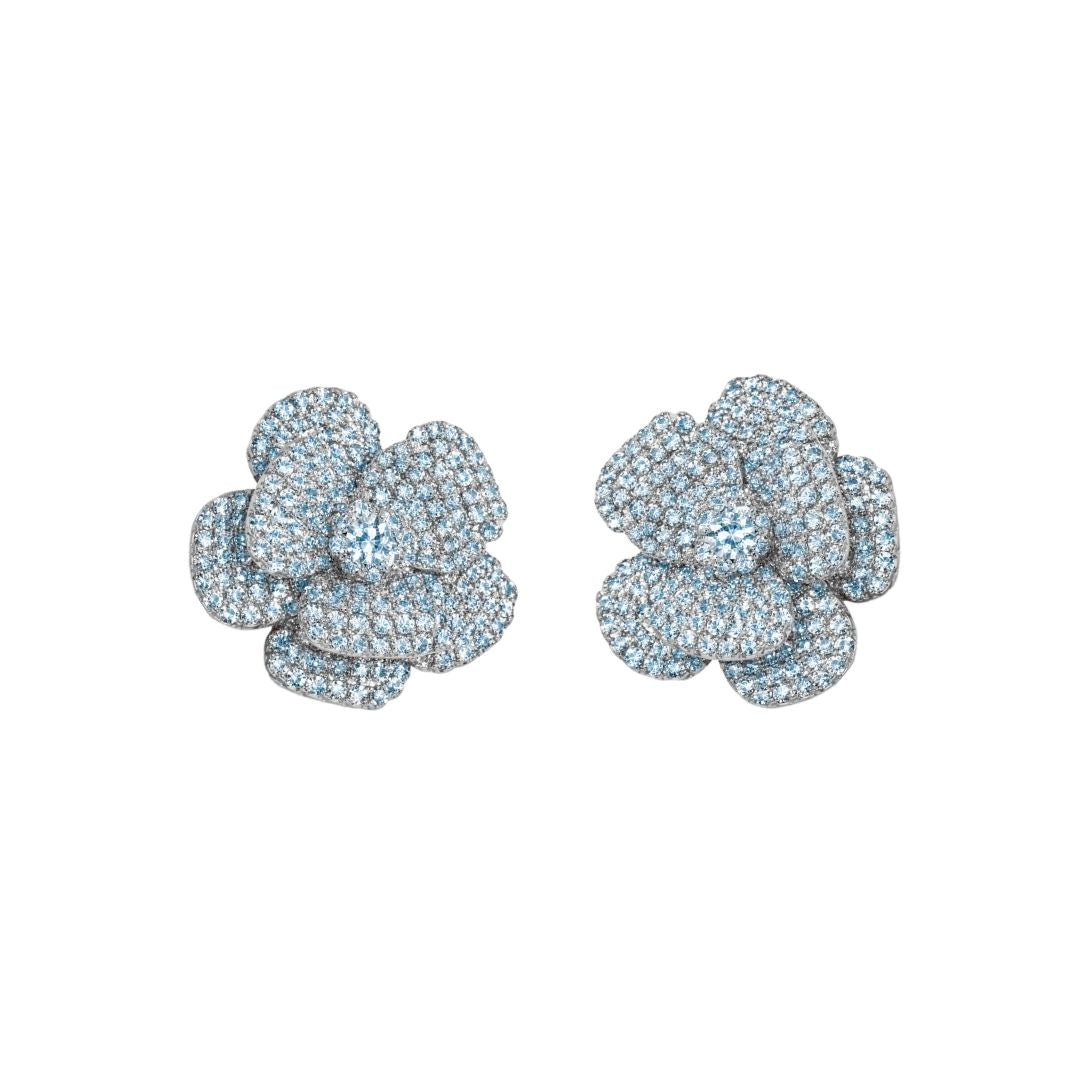 orecchini fiore azzurro grande