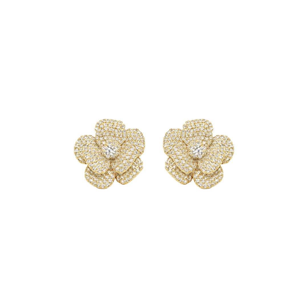orecchini a forma di fiore con swarovski
