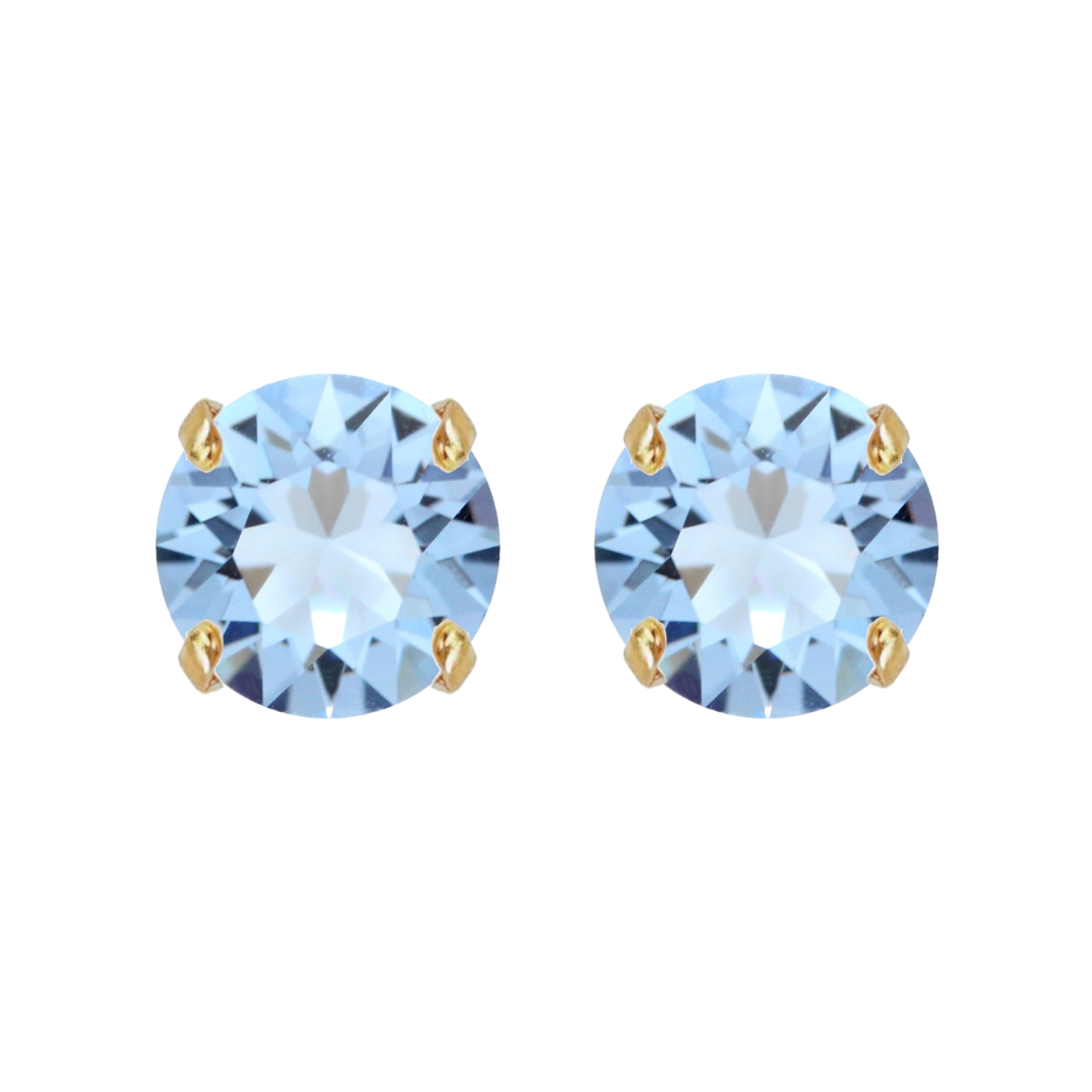 orecchini a lobo con pietre azzurro e oro