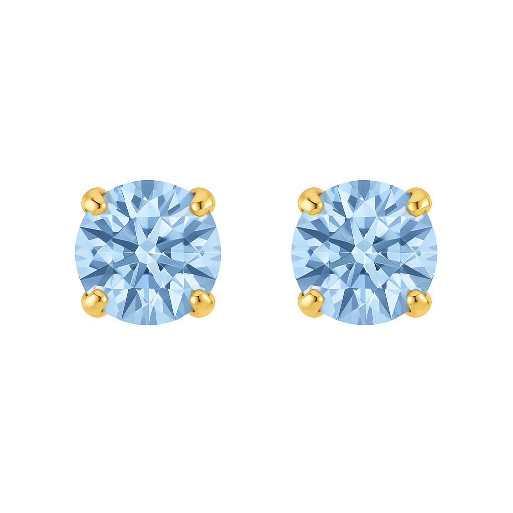 Orecchini a lobo sostenibili in argento placcato oro con swarovski turchesi