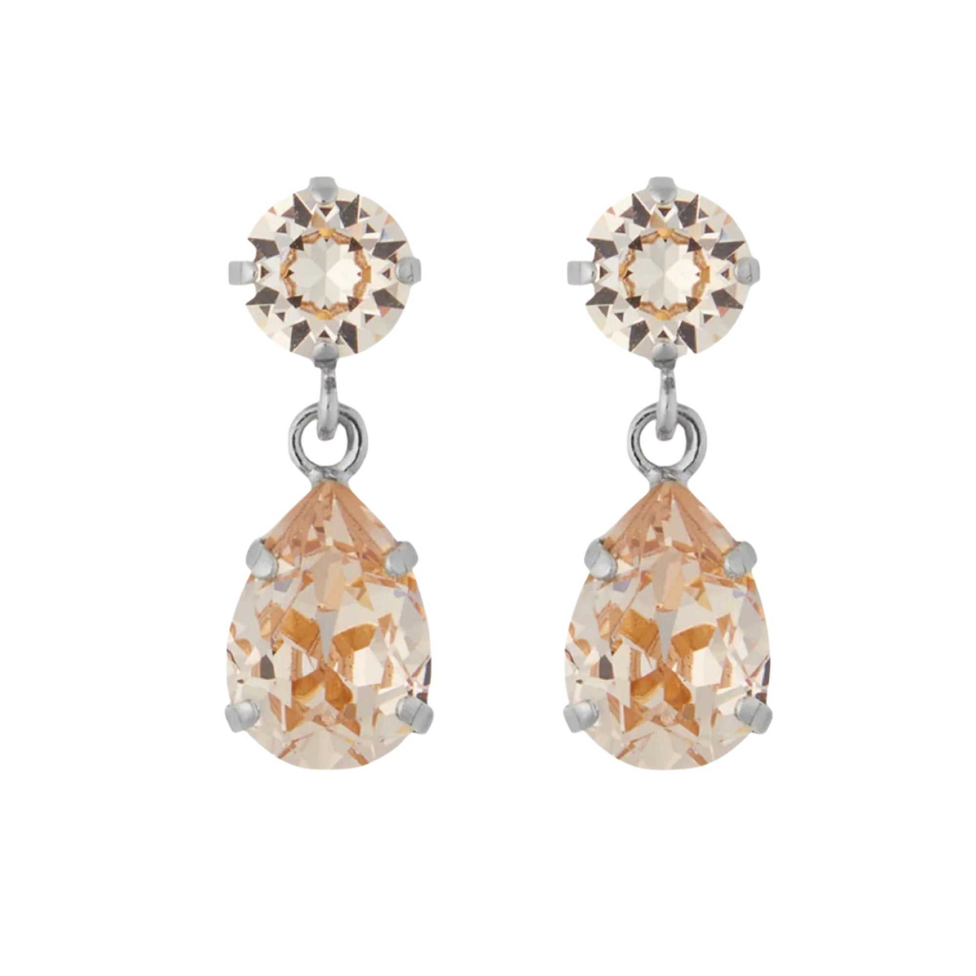 orecchini a forma di goccia pendente da sposa con swarovski color nude