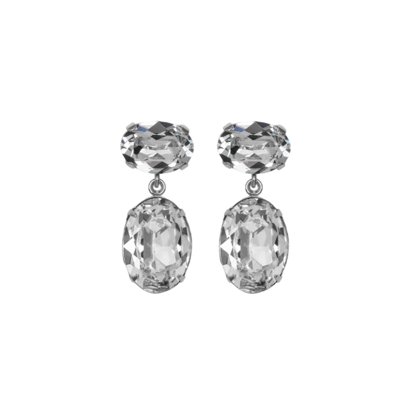 orecchini sposa ovale argento swarovski