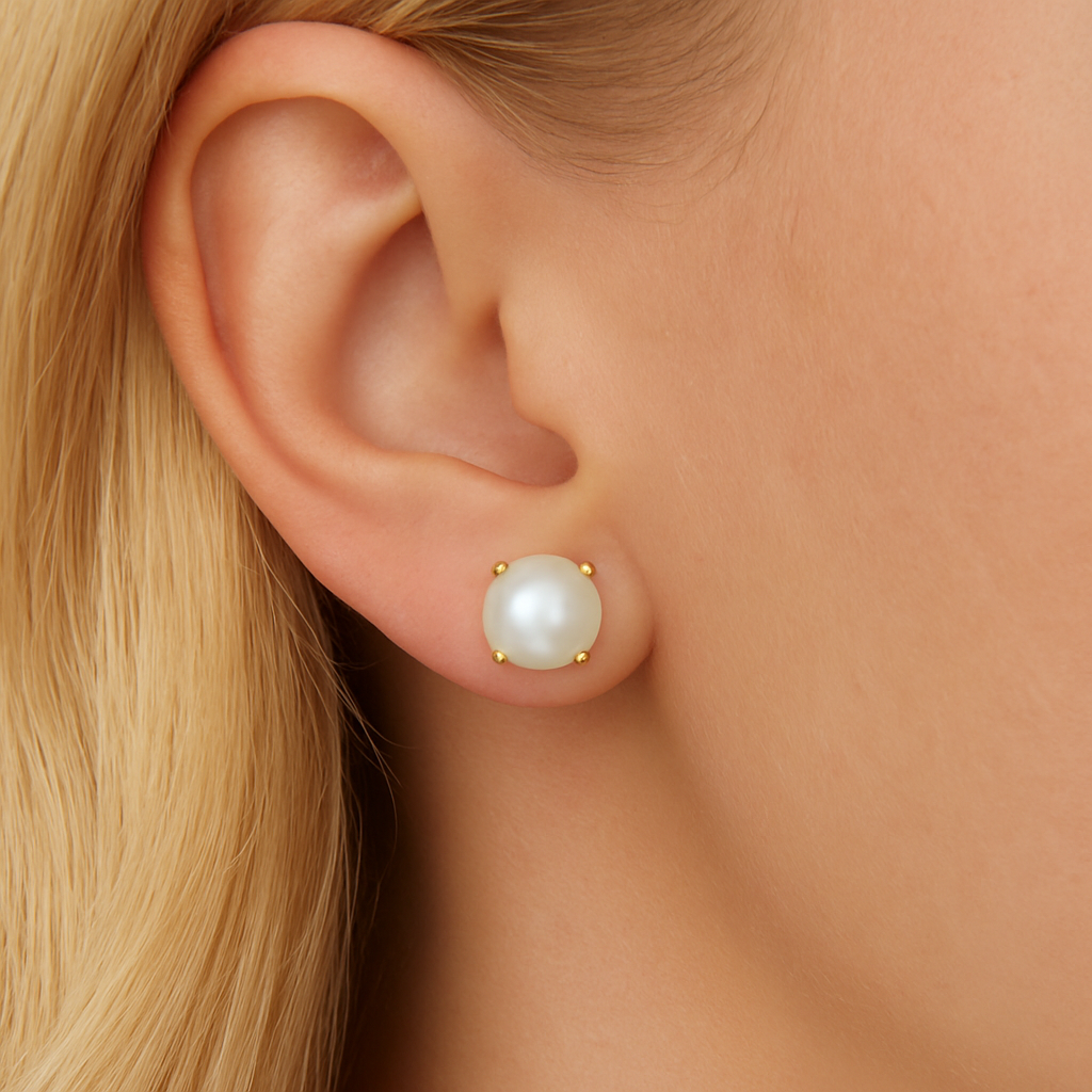 orecchini perla bianca lobo da sposa