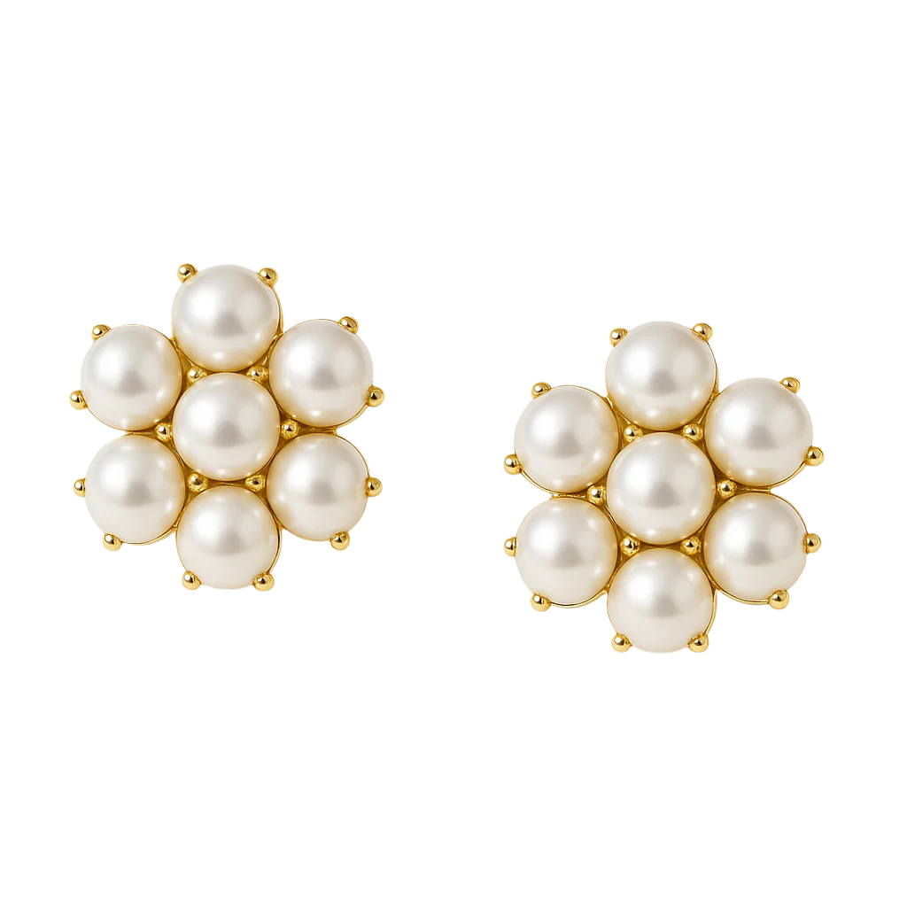 Orecchini Fiore di Diamante 14 KT In Oro Bianco .75 CT - Italia Orecchini Fiore di Diamante 14 KT In Oro Bianco .75 CT - Italia