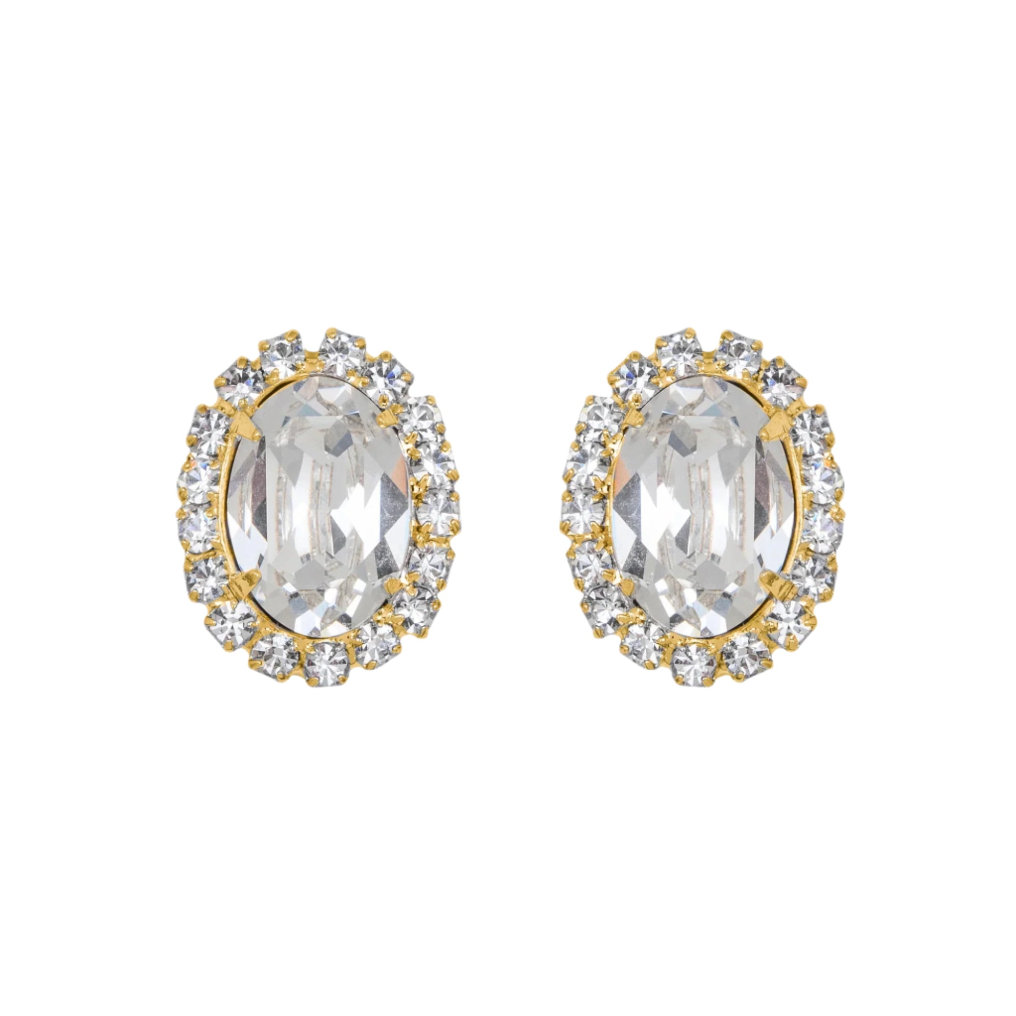 orecchini da sposa ovale swarovski finitura oro