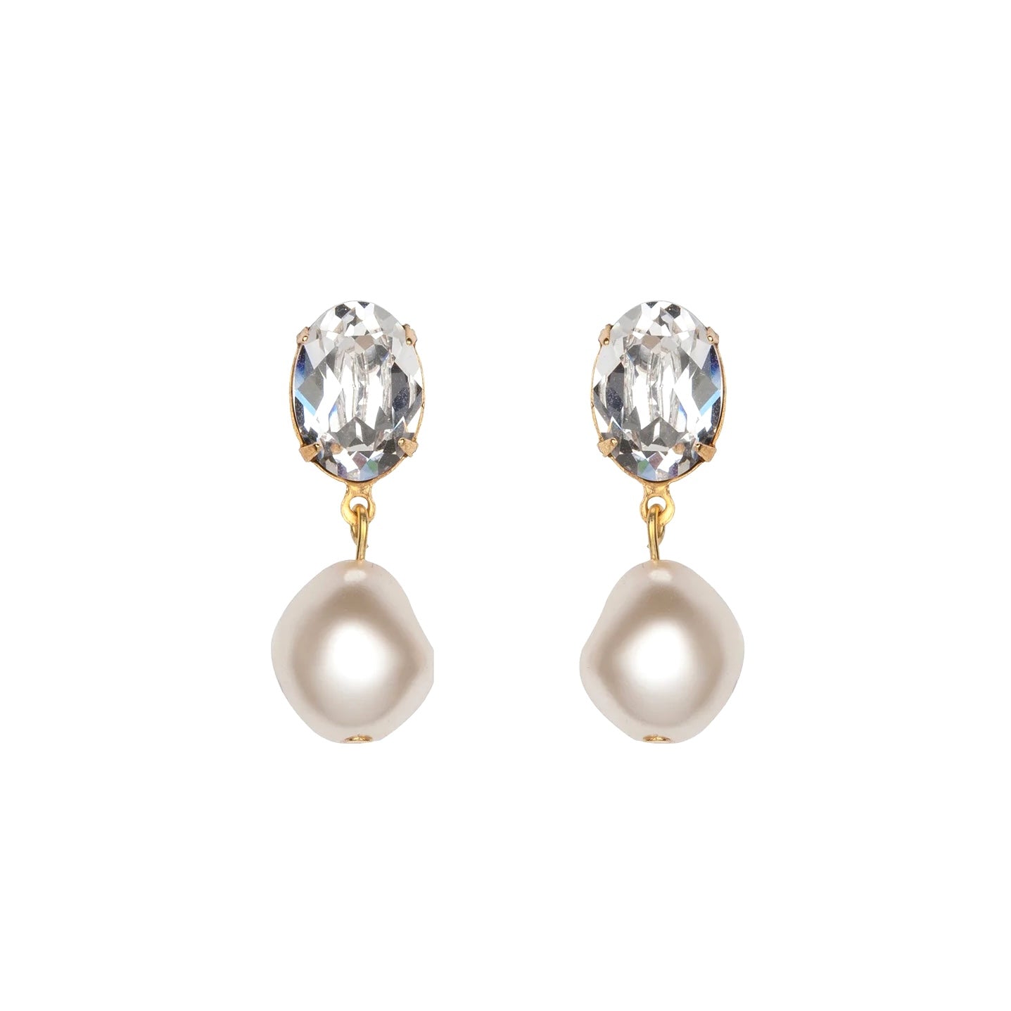 orecchini ovale con ciondolo a forma di perla barocca ideale per spose tradizionali e luminosi