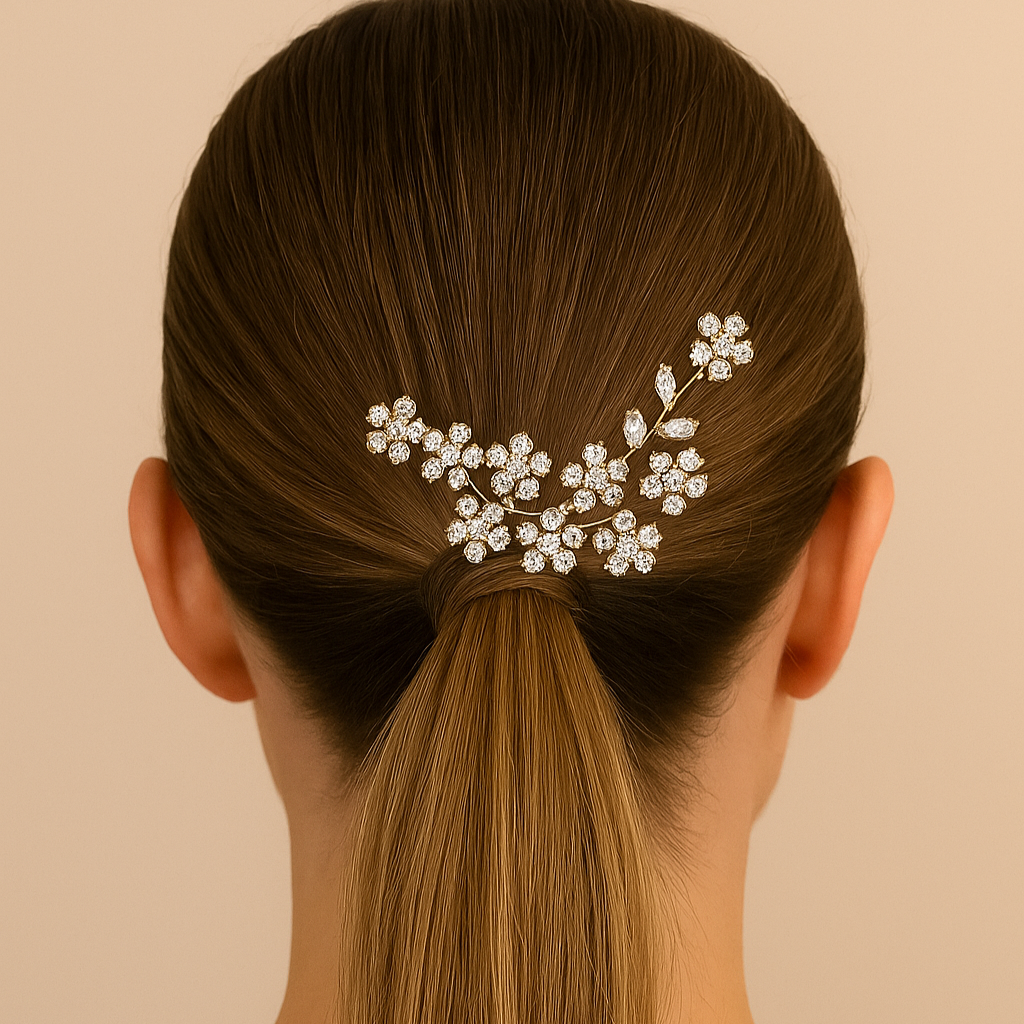 pettinino swarovski sposa con fiori