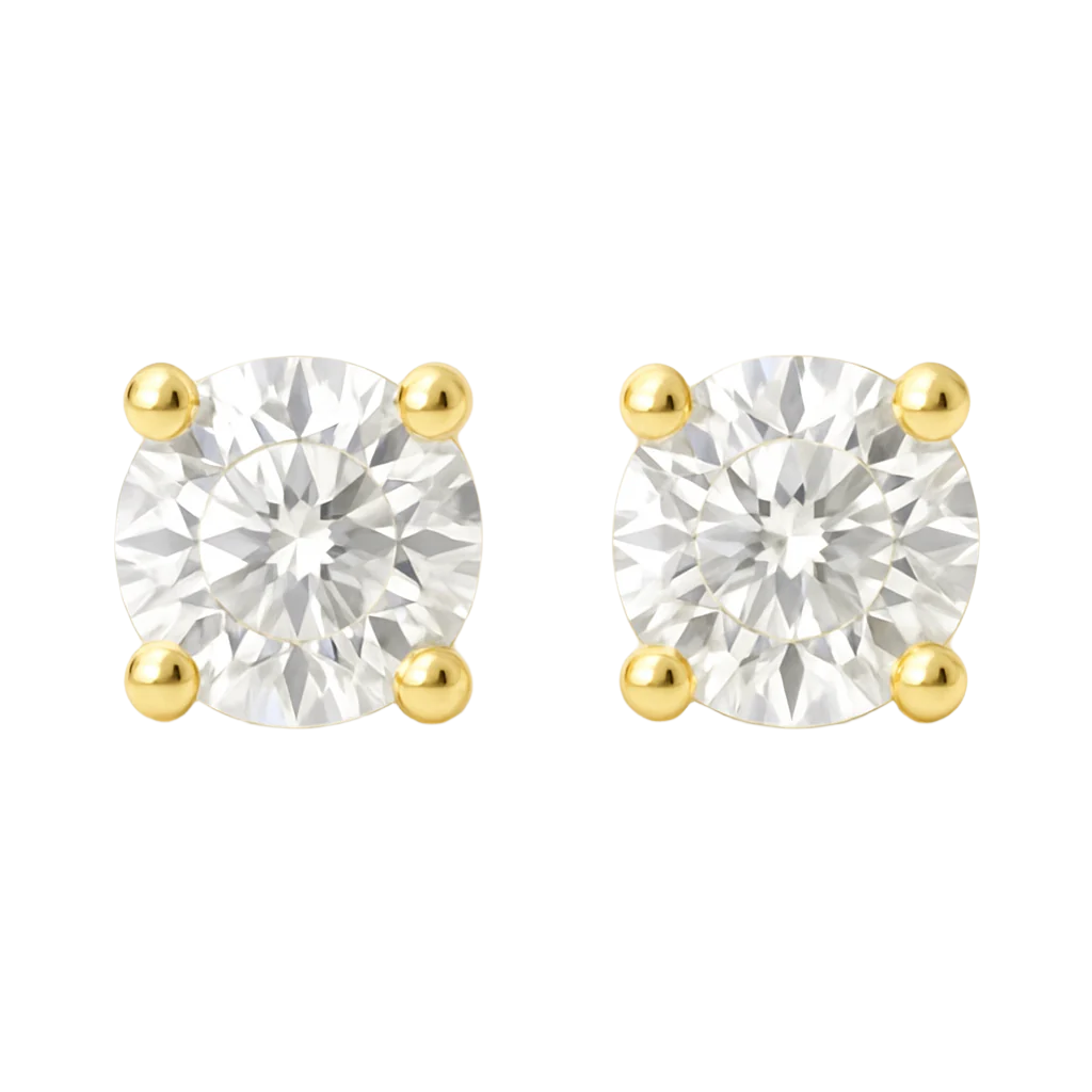 punti luce orecchini a lobo dorati in argento 925 e zirconi