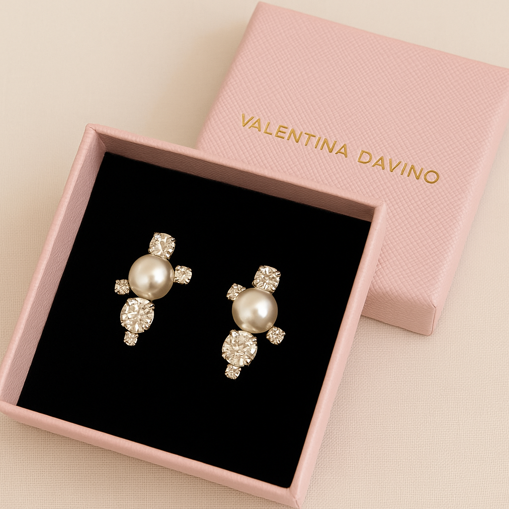 orecchini da sposa con perle a lobo luminosi e swarovski