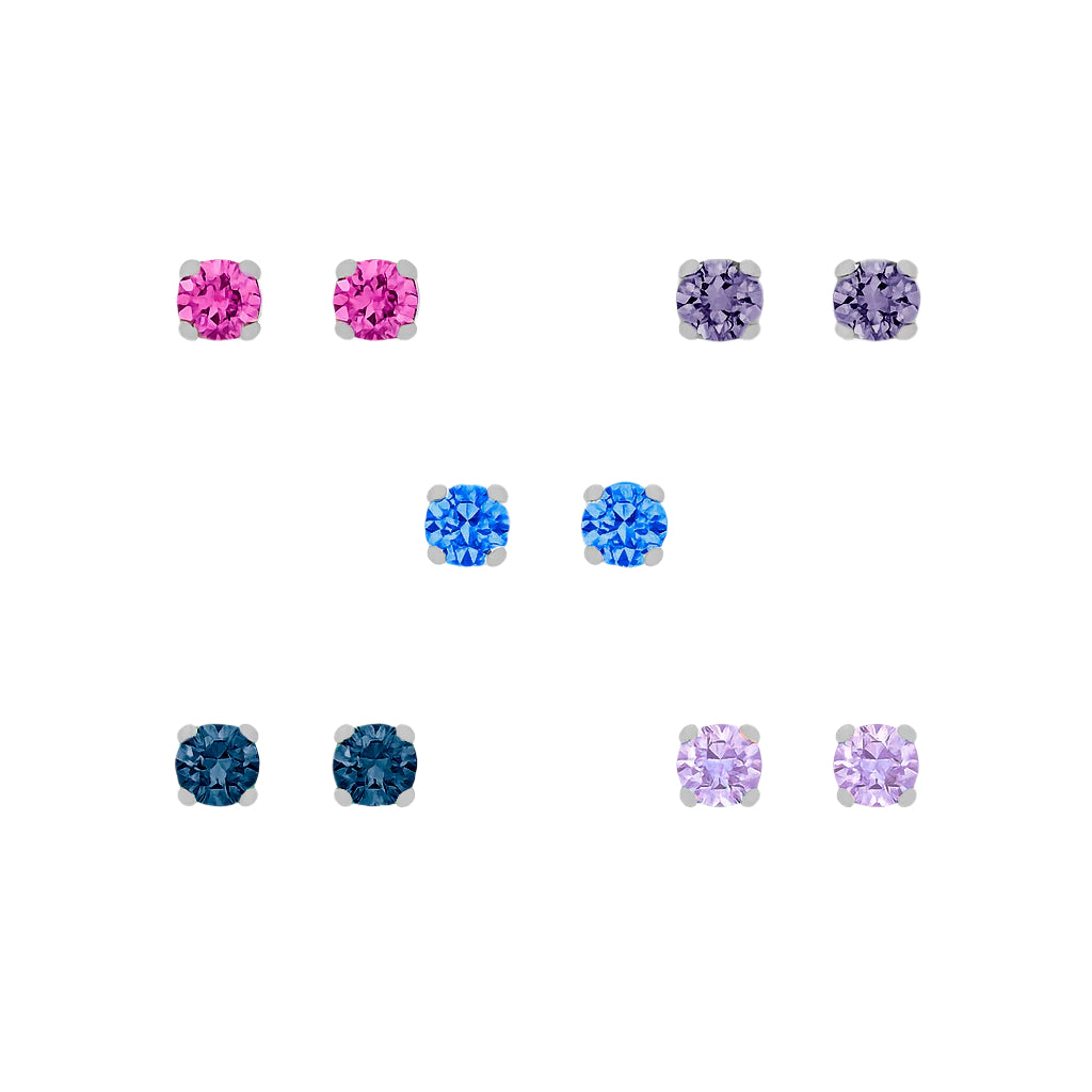 set di orecchini con swarovski argento saturi