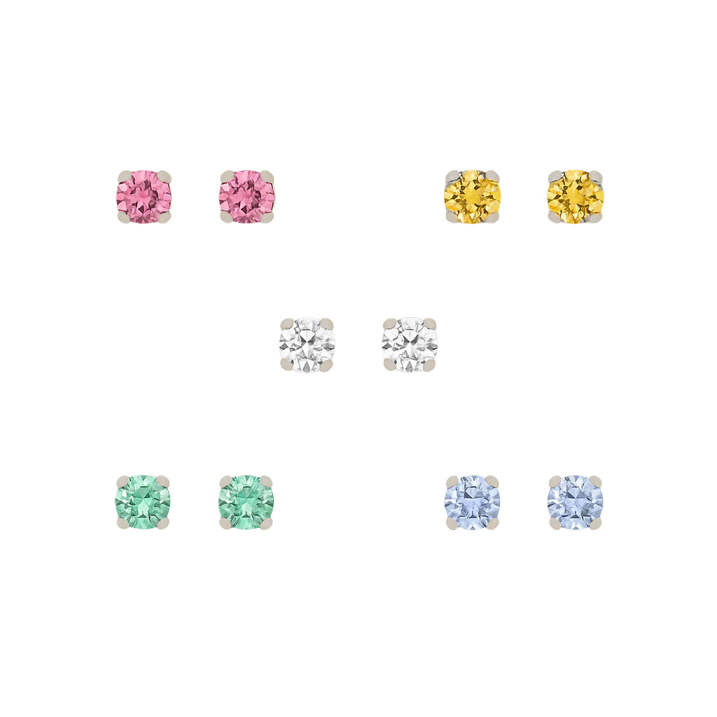 punti luce swarovski colori pastello a lobo piccoli e luminosi