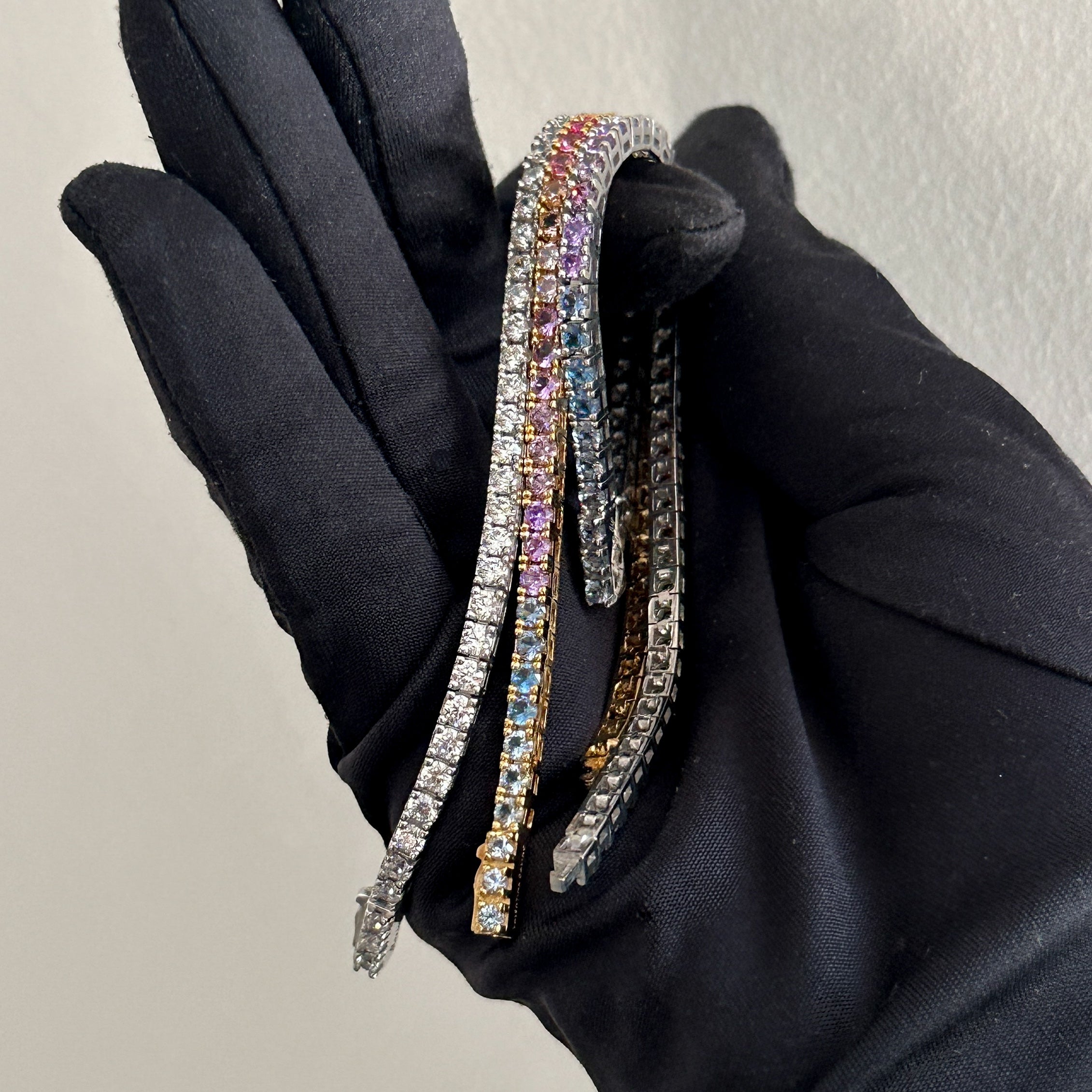 set di bracciale tennis colorato e classico