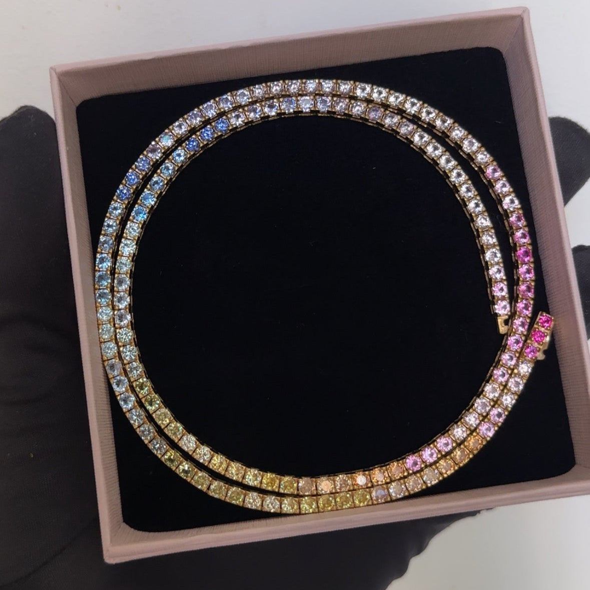 bracciale tennis arcobaleno zirconia