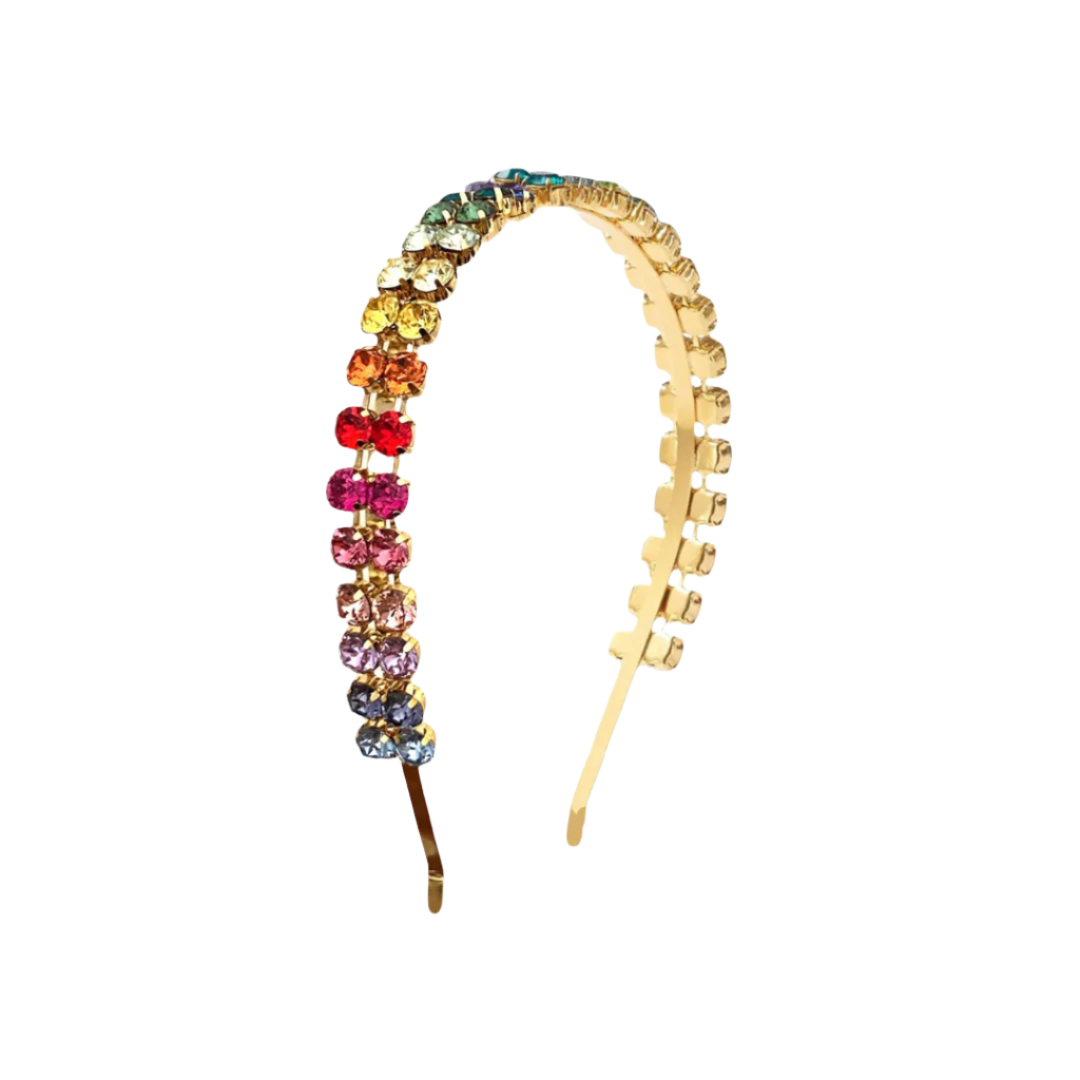 cerchietto per capelli arcobaleno con swarovski originali, cerchietto capelli LGBT