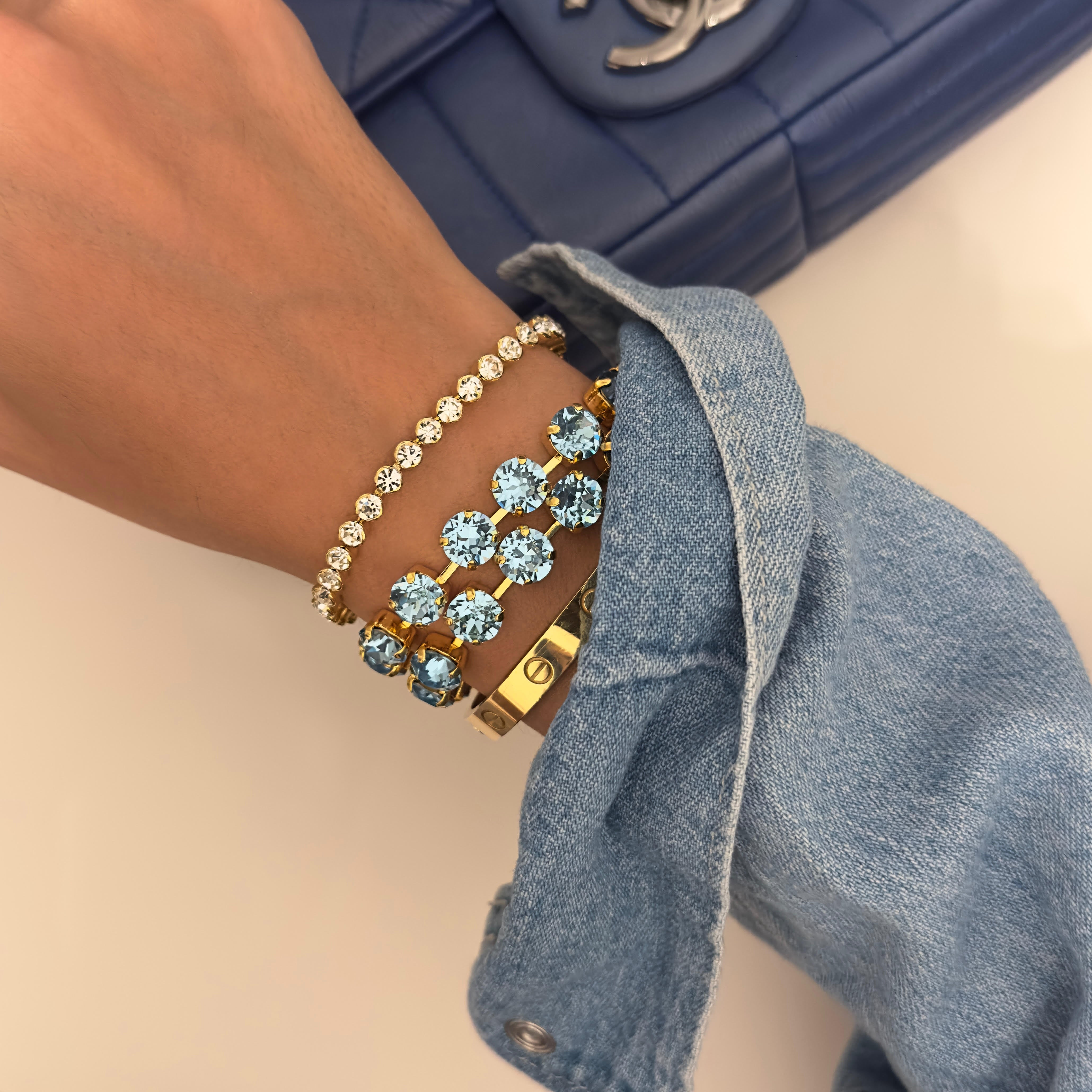 Bracciali con swarovski turchese artigianali 