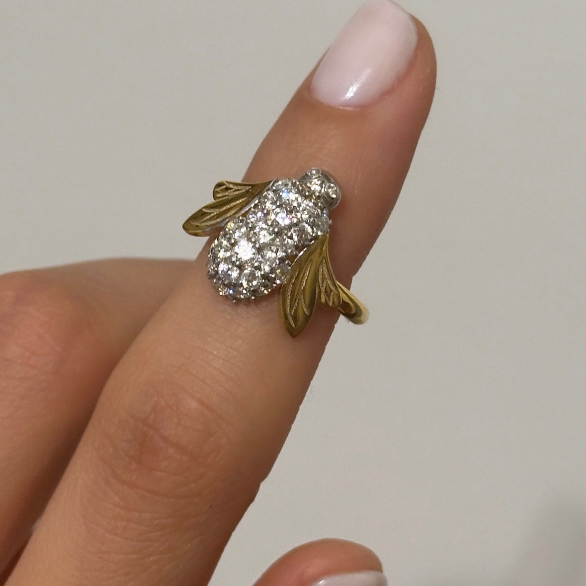 anello ape in argeento 925 e zirconi