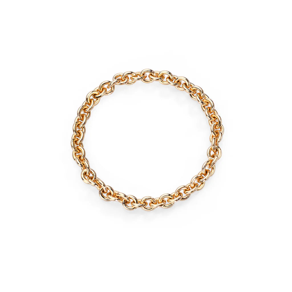 anello morbido a catena in oro 9k