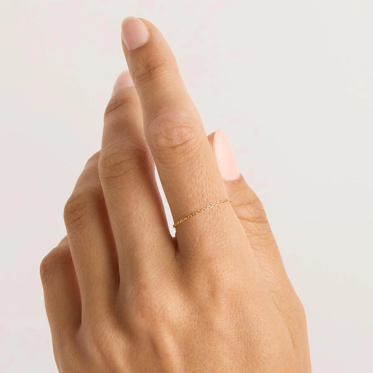 anello catena forzatina morbida in oro 9k