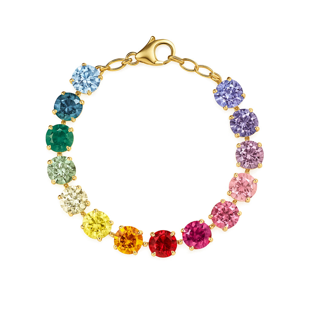 Bracciale tennis arcobaleno regolabile