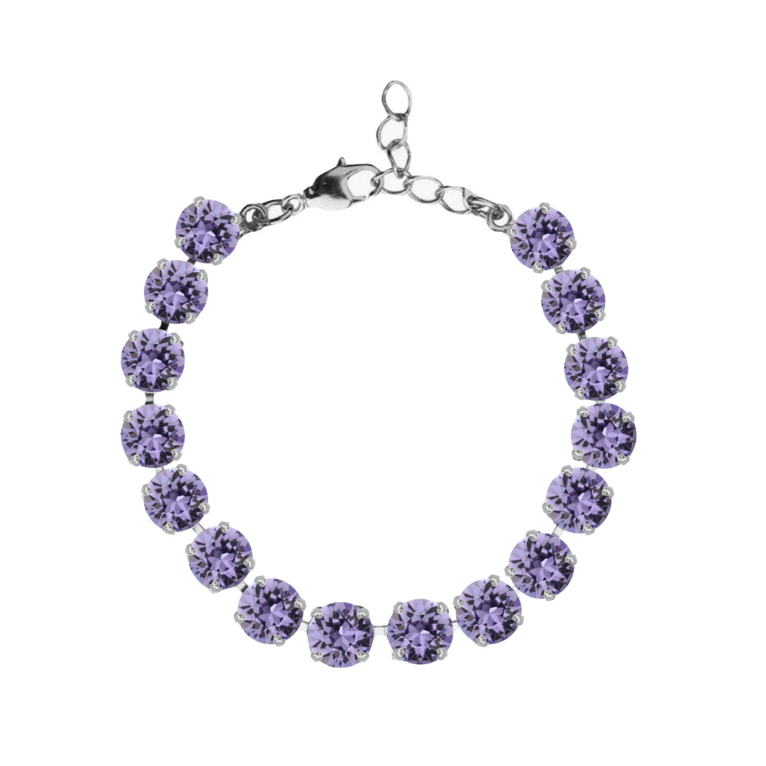 bracciale armocromia estate con pietre viola e argento 