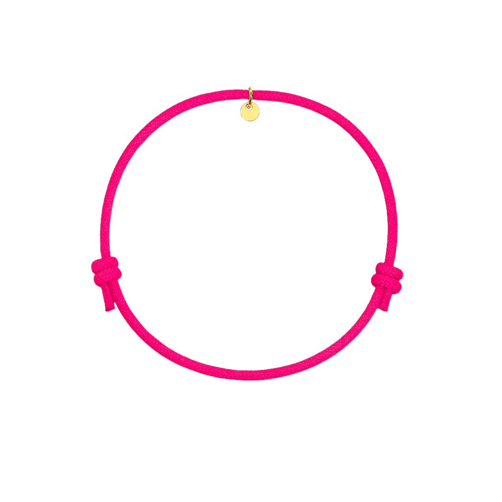 bracciale con cordino fucsia personalizzabile