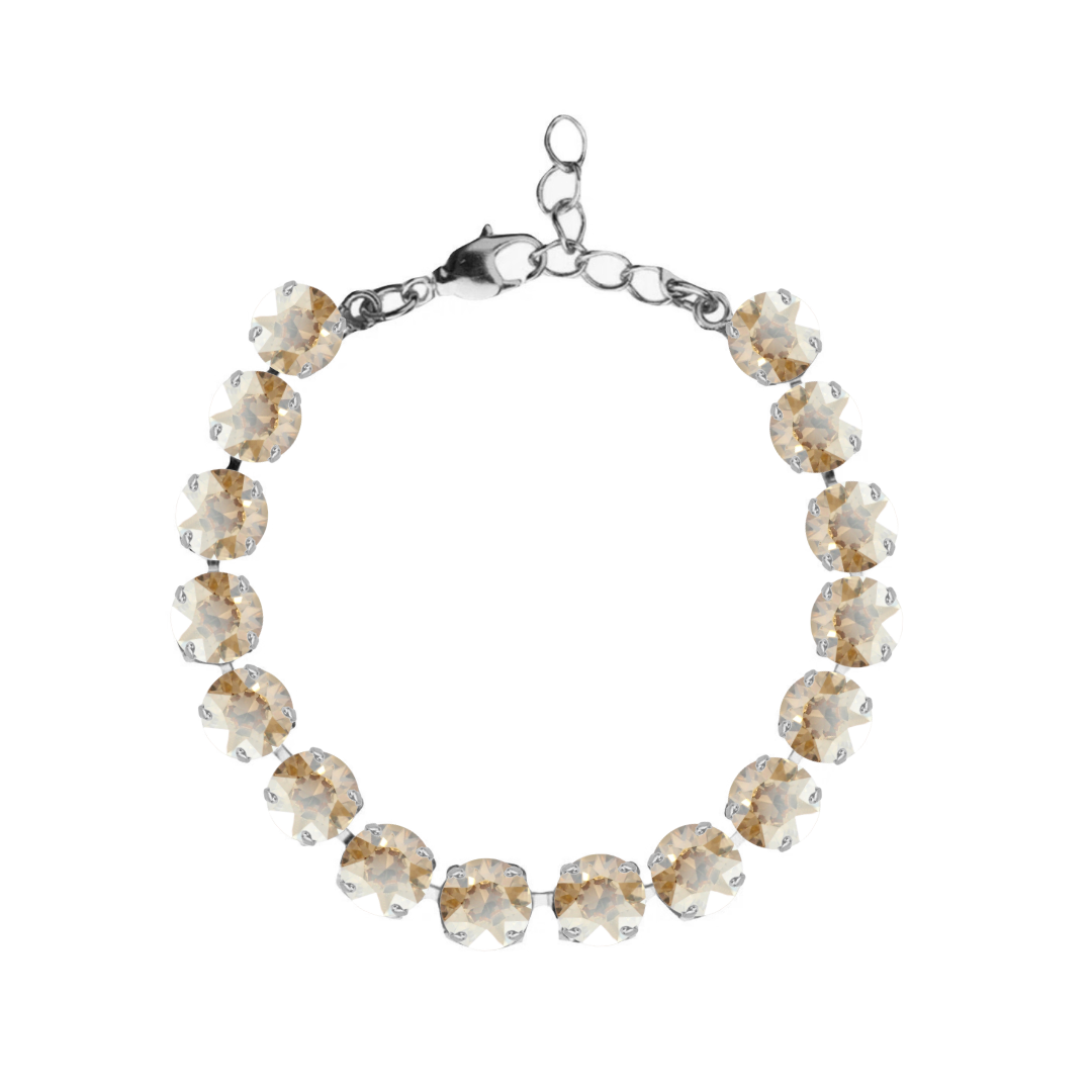 bracciale con cristalli dalle sfumature oro e dettagli argento