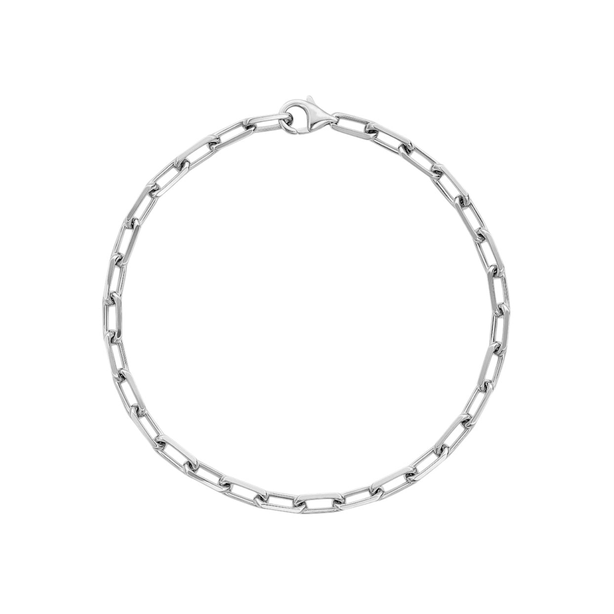 bracciale catena ovale allungata in argento 925 uomo