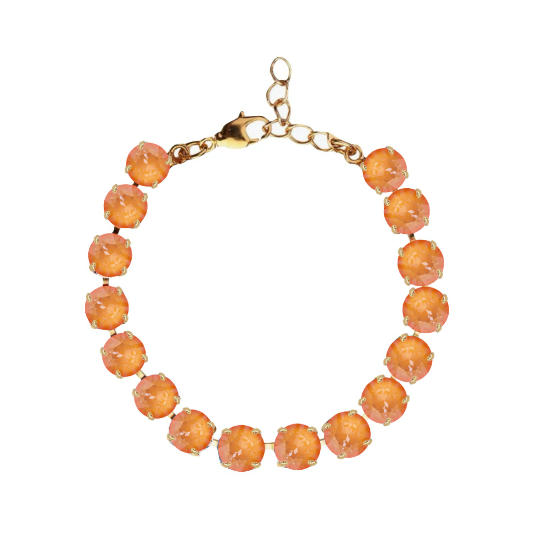 bracciale primavera color arancione pastello con rifiniture in oro