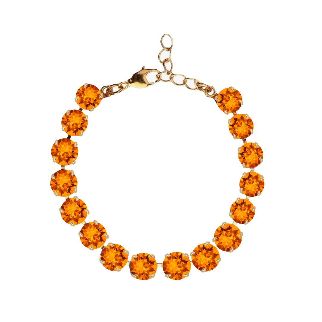 bracciale primavera in versione arancione e con dettagli oro