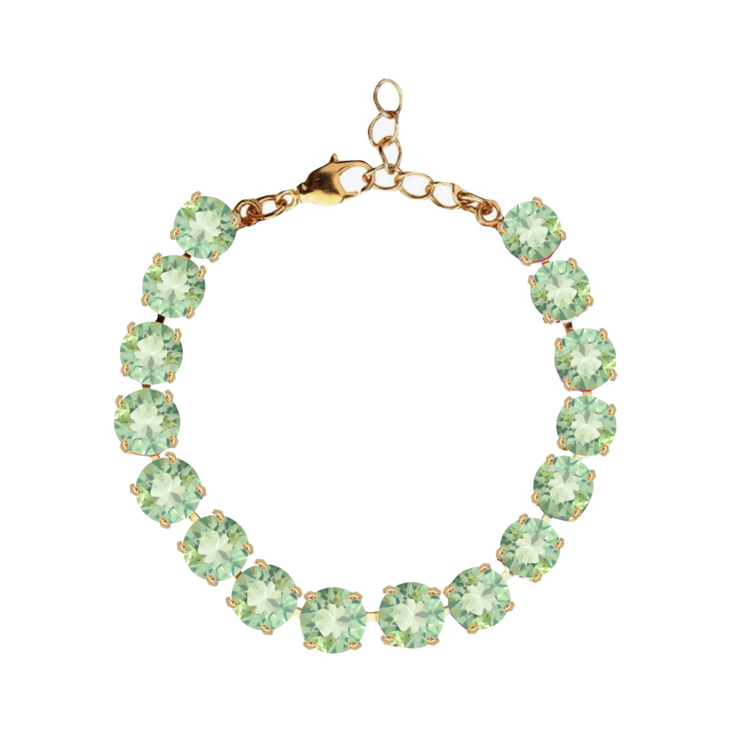 bracciale primavera in cristallo verde chiaro