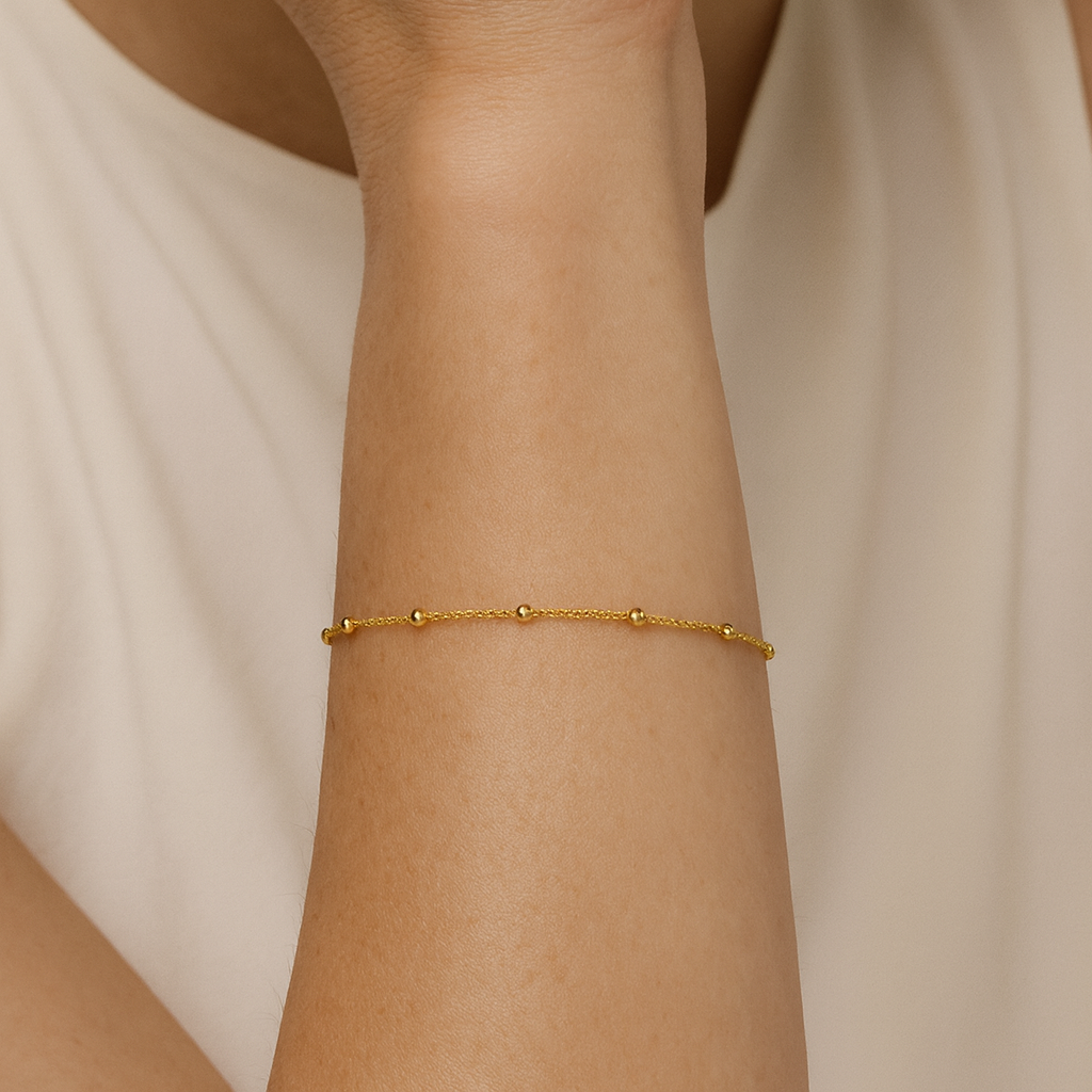 bracciale rosario oro in argento 925 indossato