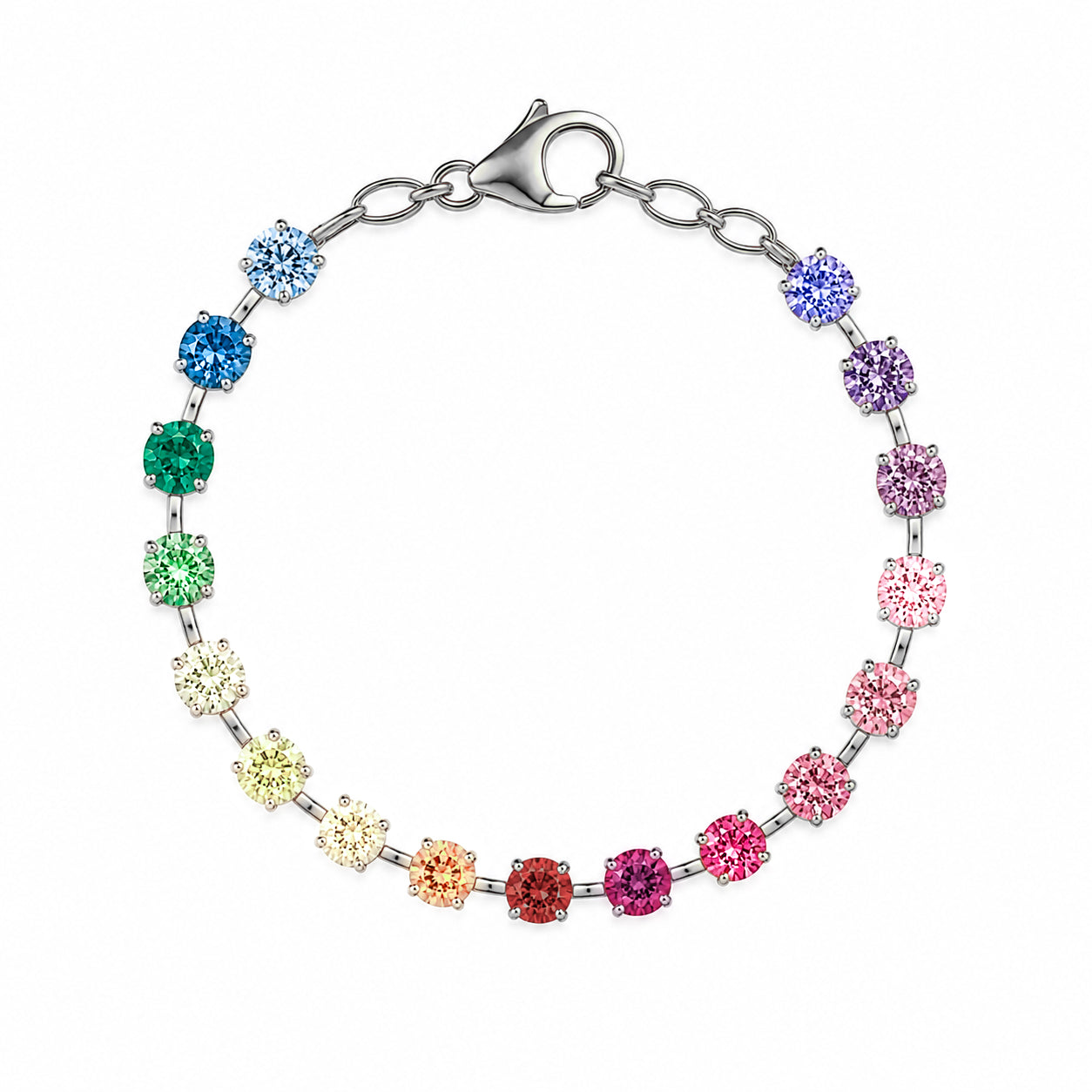 bracciale slim in versione argento e multicolor arcobaleno 