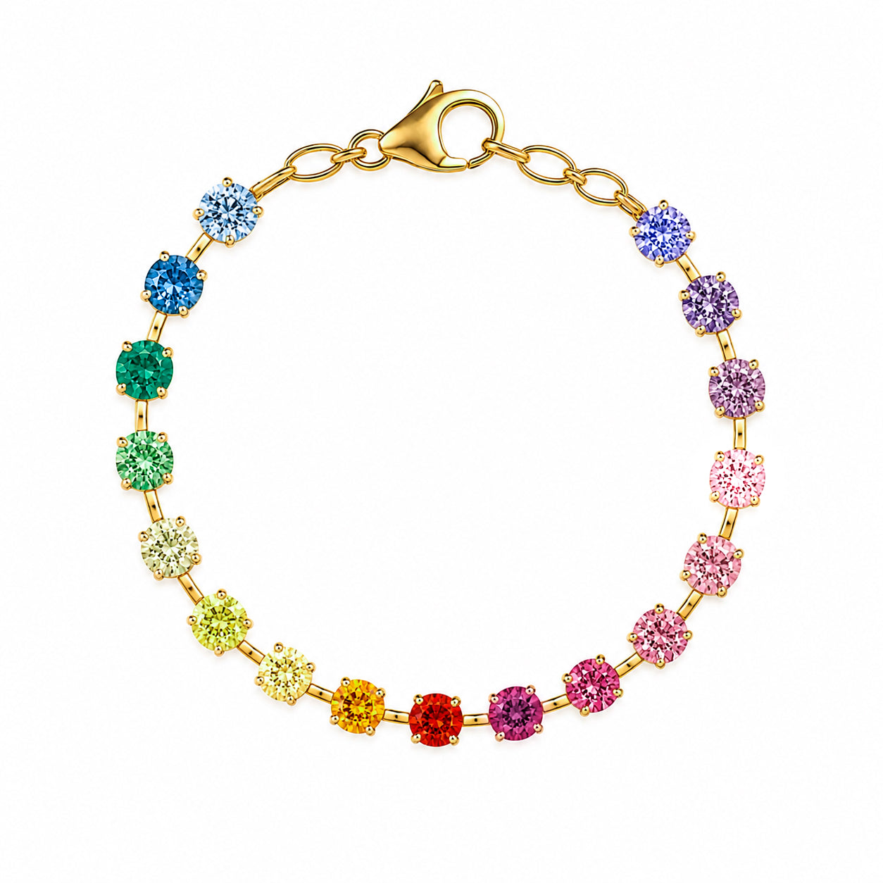 bracciale slim in variante oro e multicolor arcobaleno 