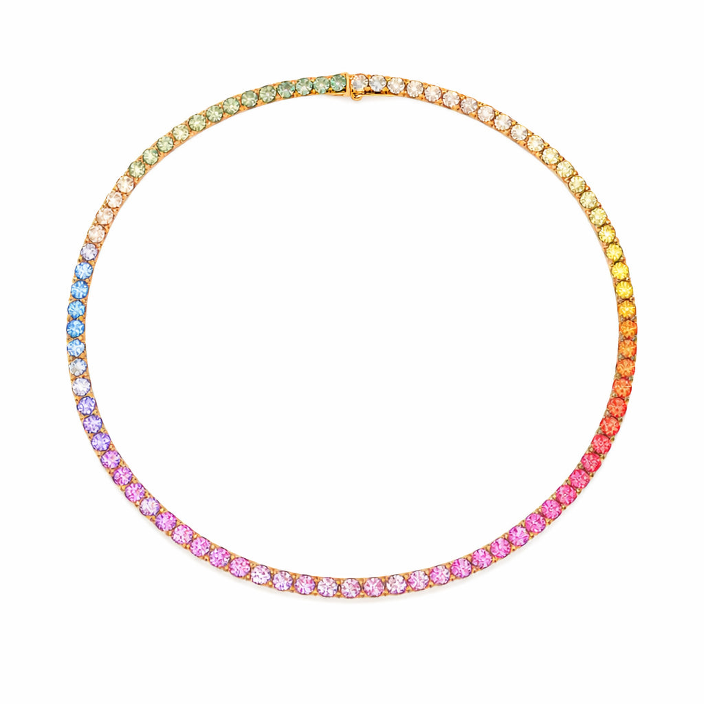 bracciale tennis con zirconi colorati