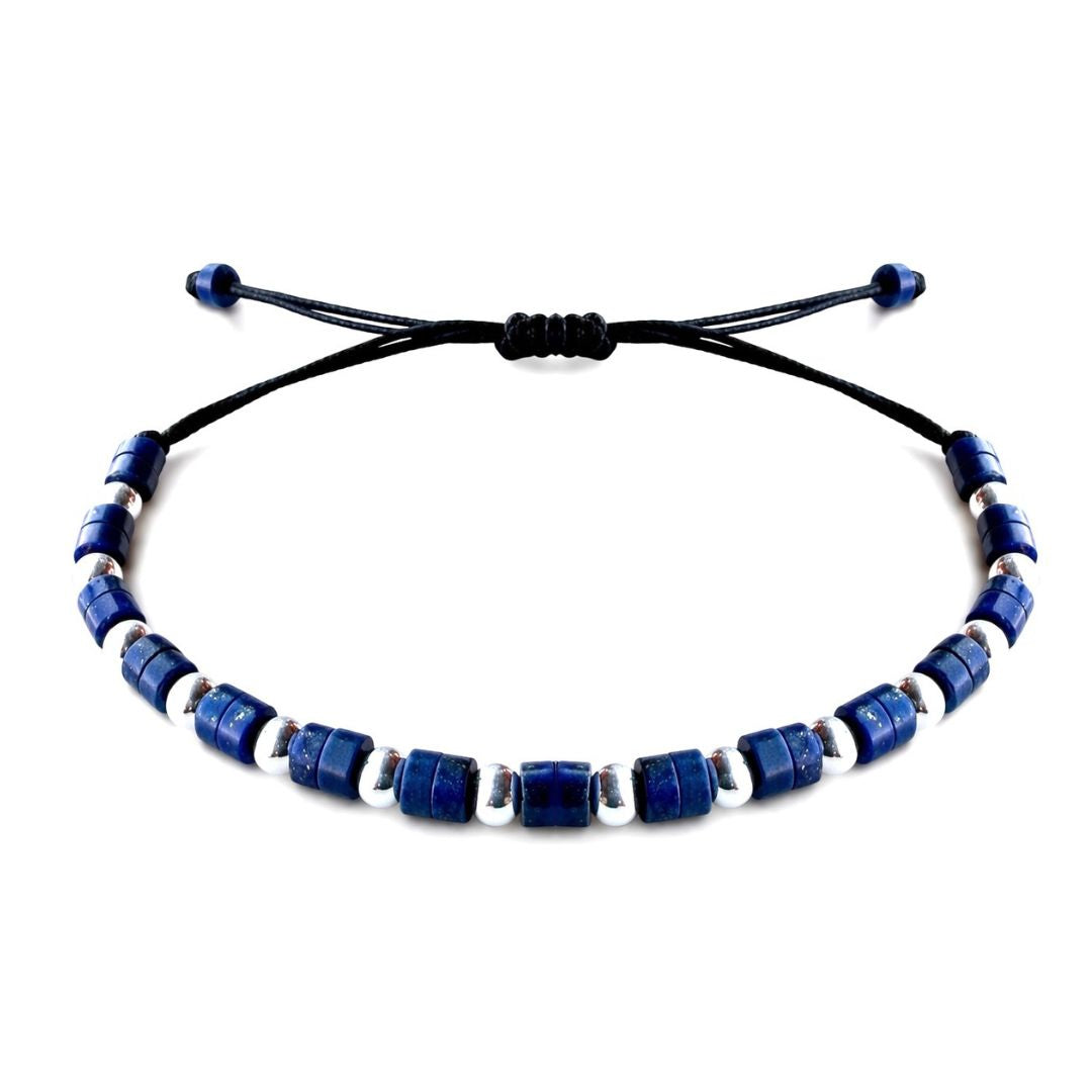 bracciale uomo blu argento