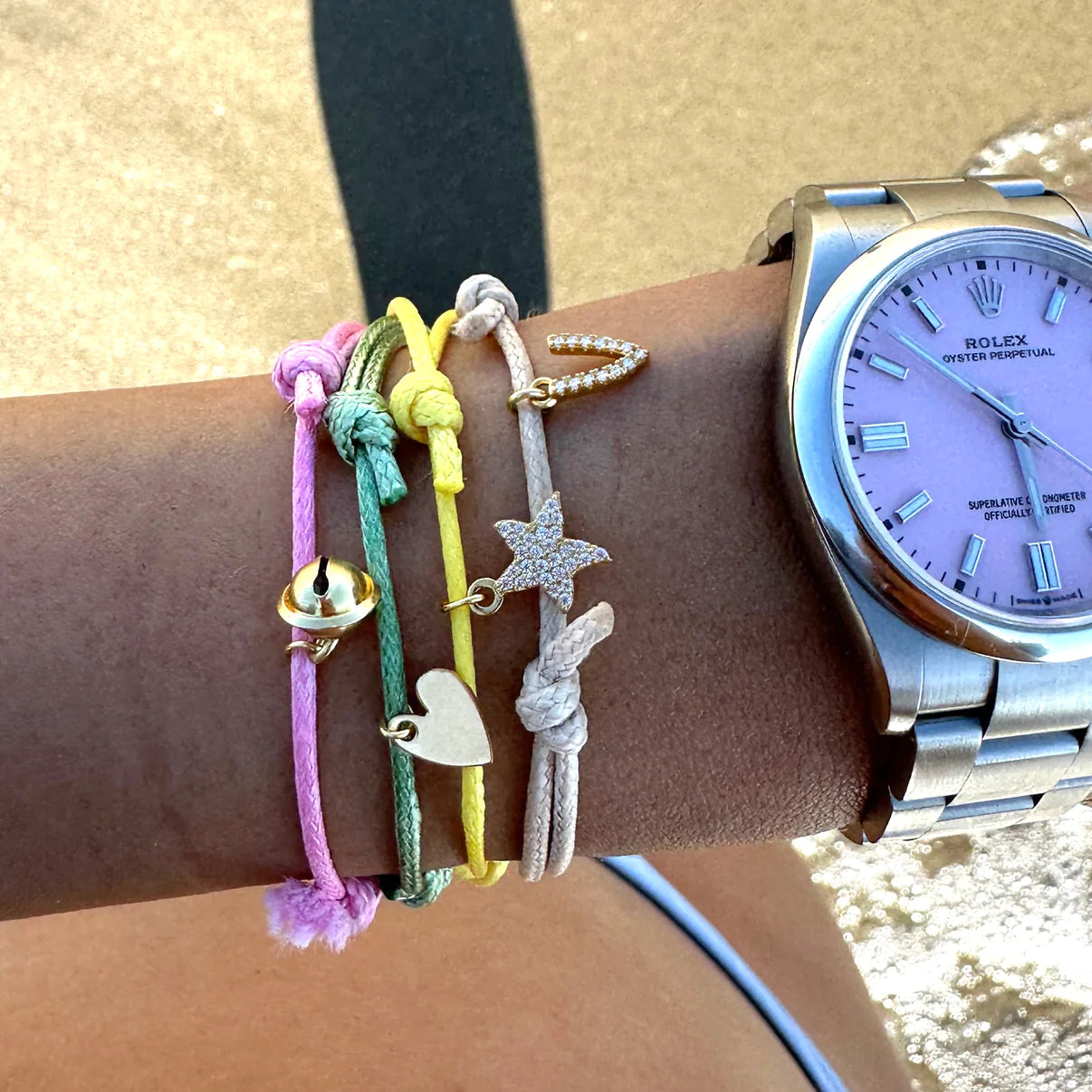 bracciali con cordino colorato personalizzabili con ciondolo in argento 925 e zirconi