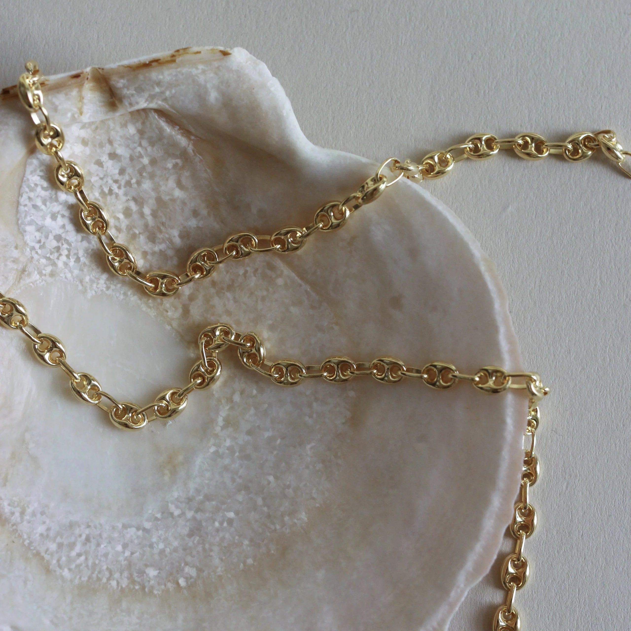 collana maglia marina dorata