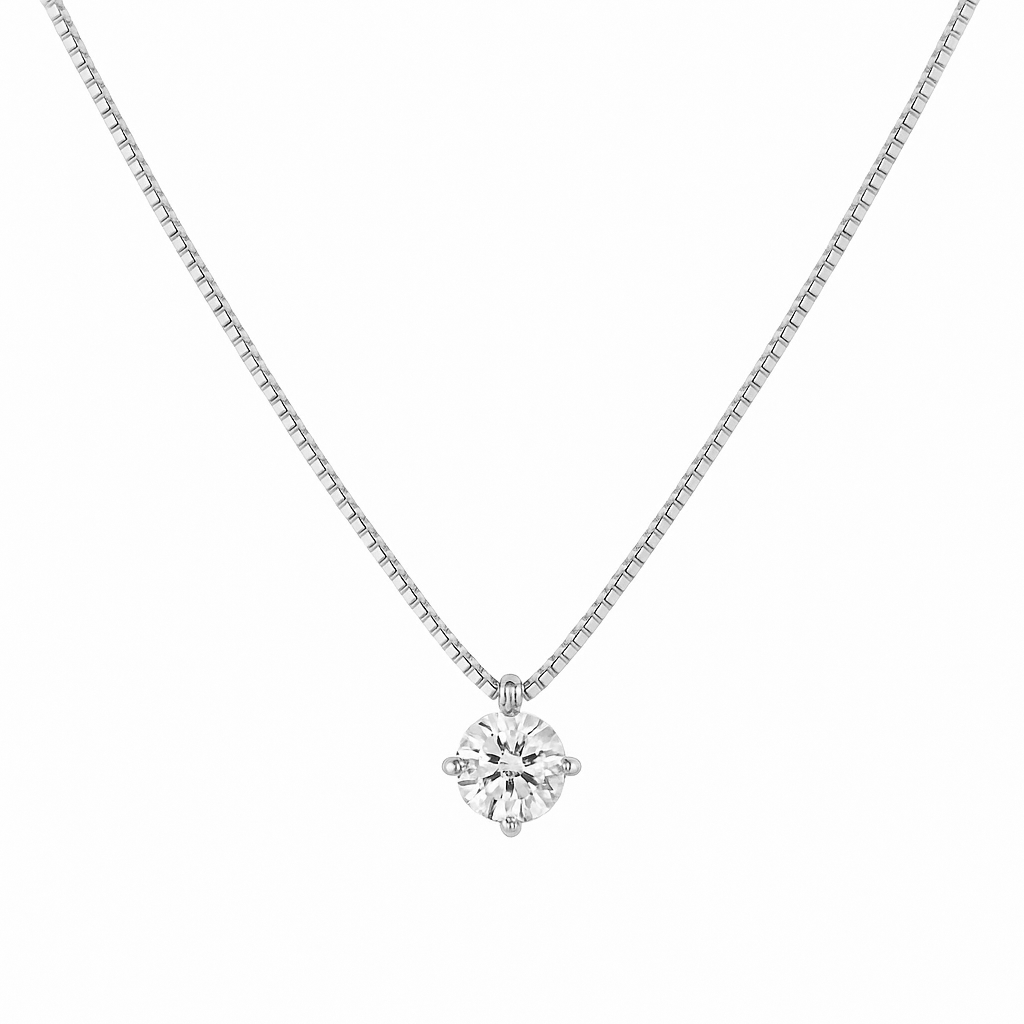 catenina con punto luce diamante