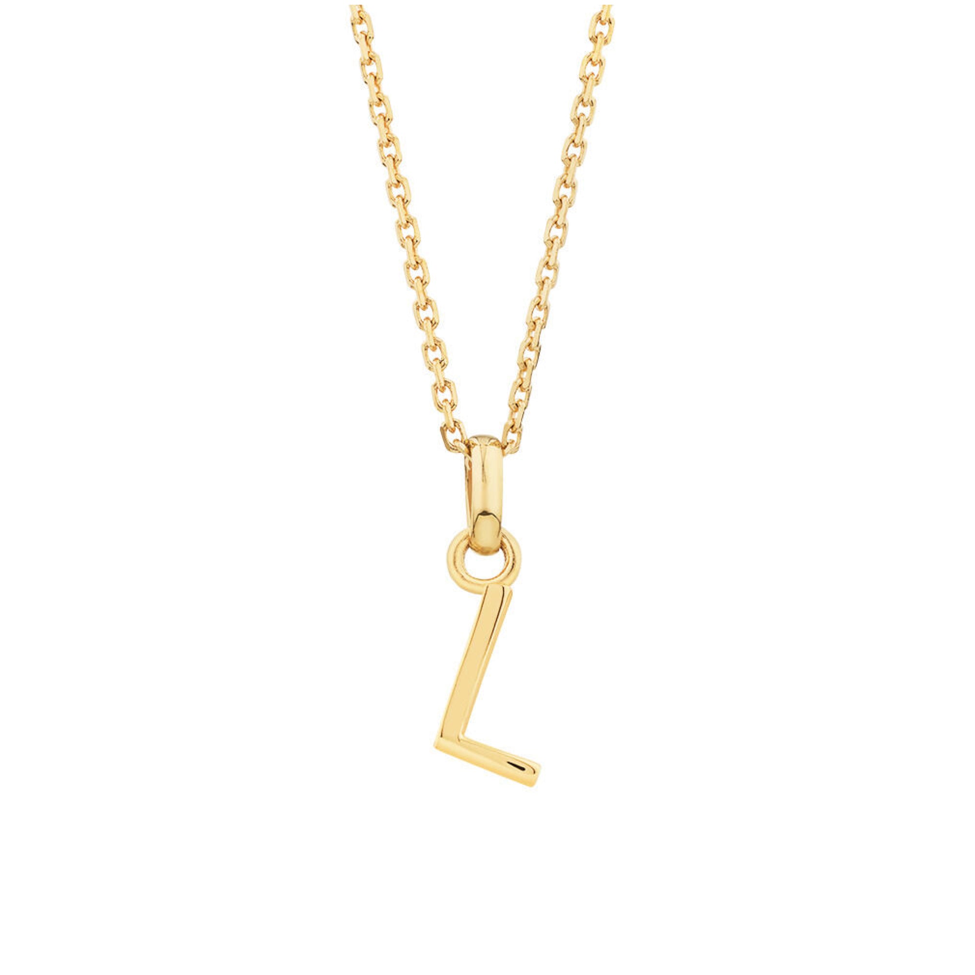 ciondolo iniziale lettera L dorata in argento 925