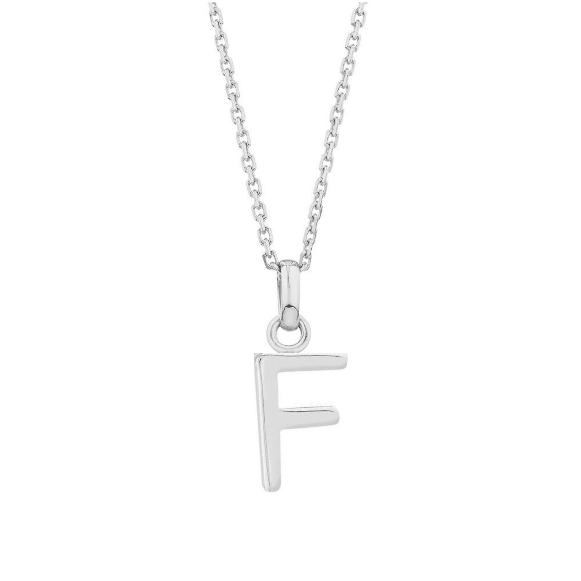 catenina con ciondolo iniziale lettera F in argento 925