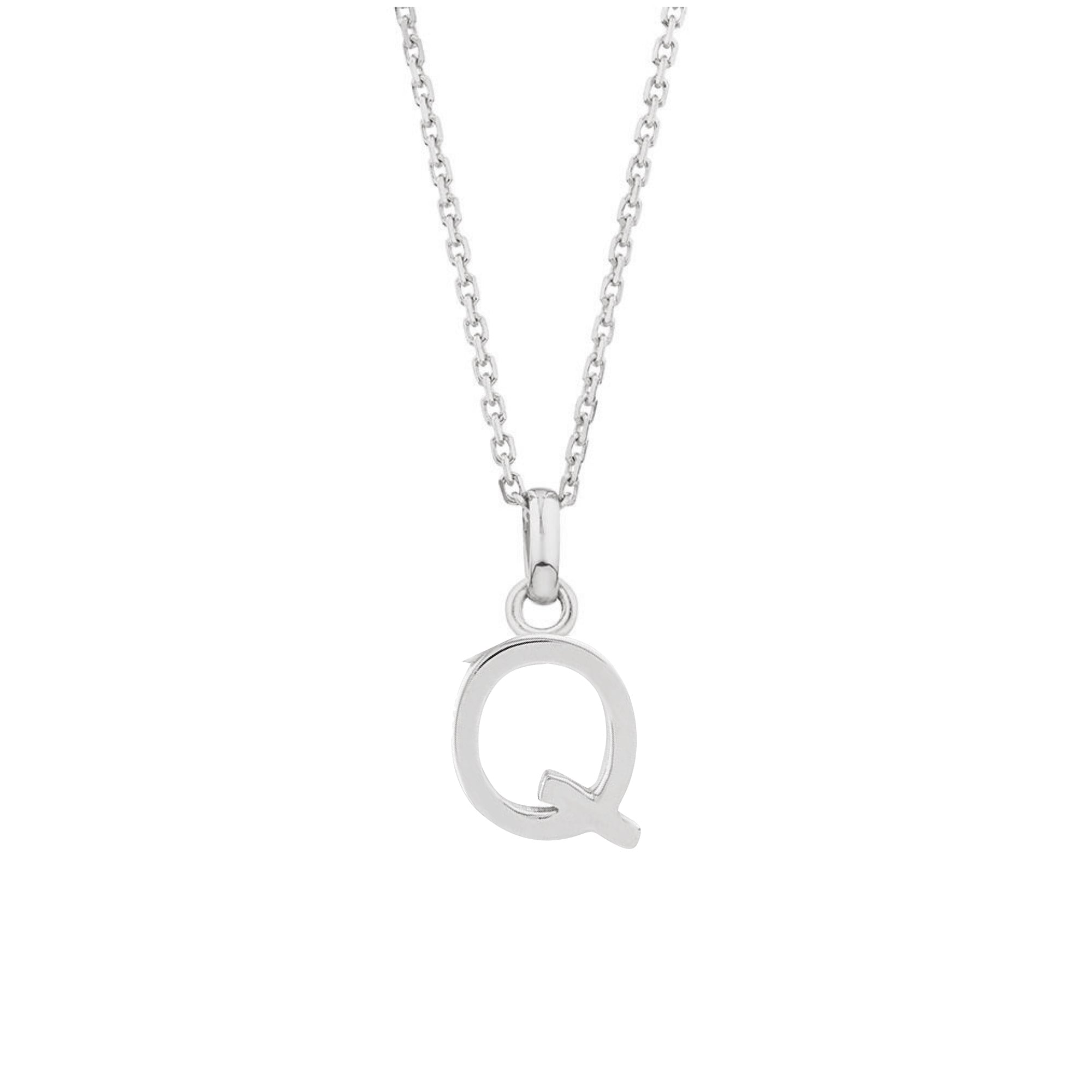 catenina con ciondolo iniziale lettera Q in argento 925
